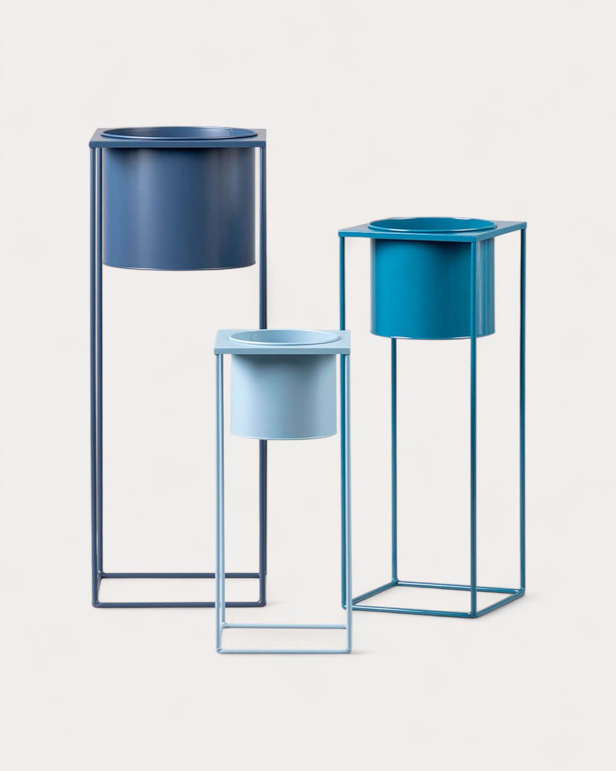 Set di 3 Fioriere Rotonde in Metallo Cosme, immagine della galleria 1