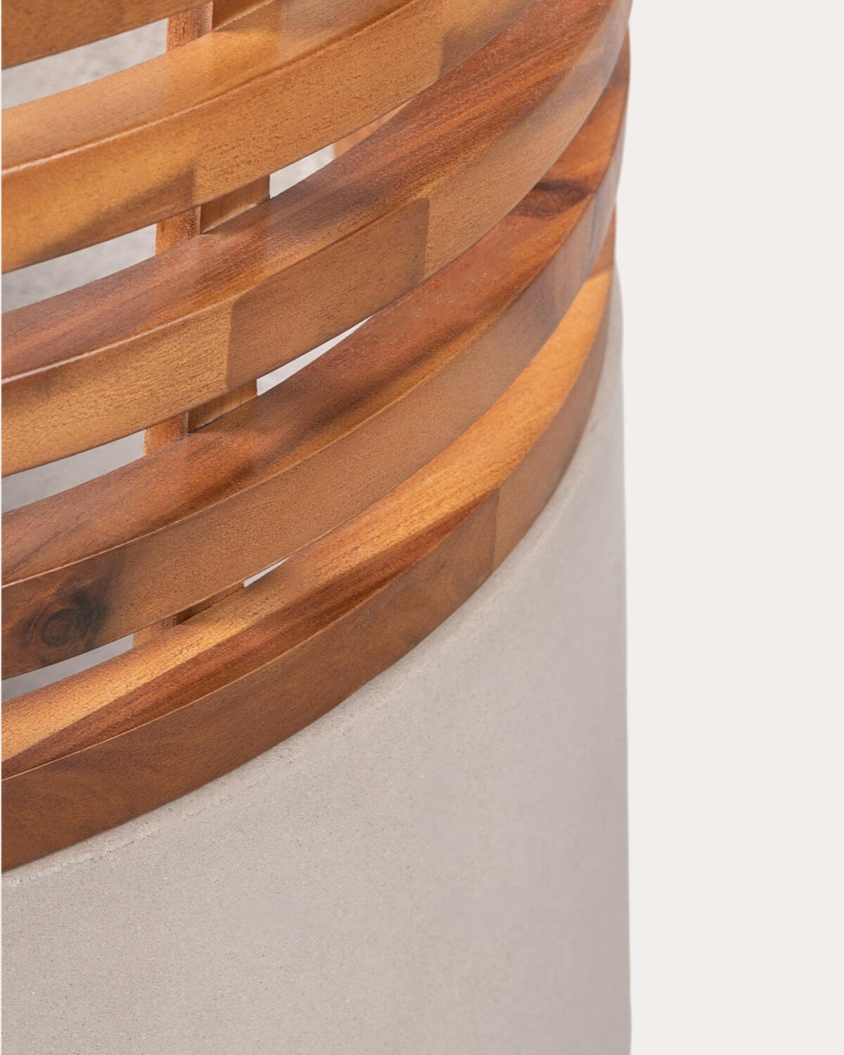 Fioriera in Cemento e Legno di Acacia XXL (80xØ48 cm) Hazan, immagine della galleria 6