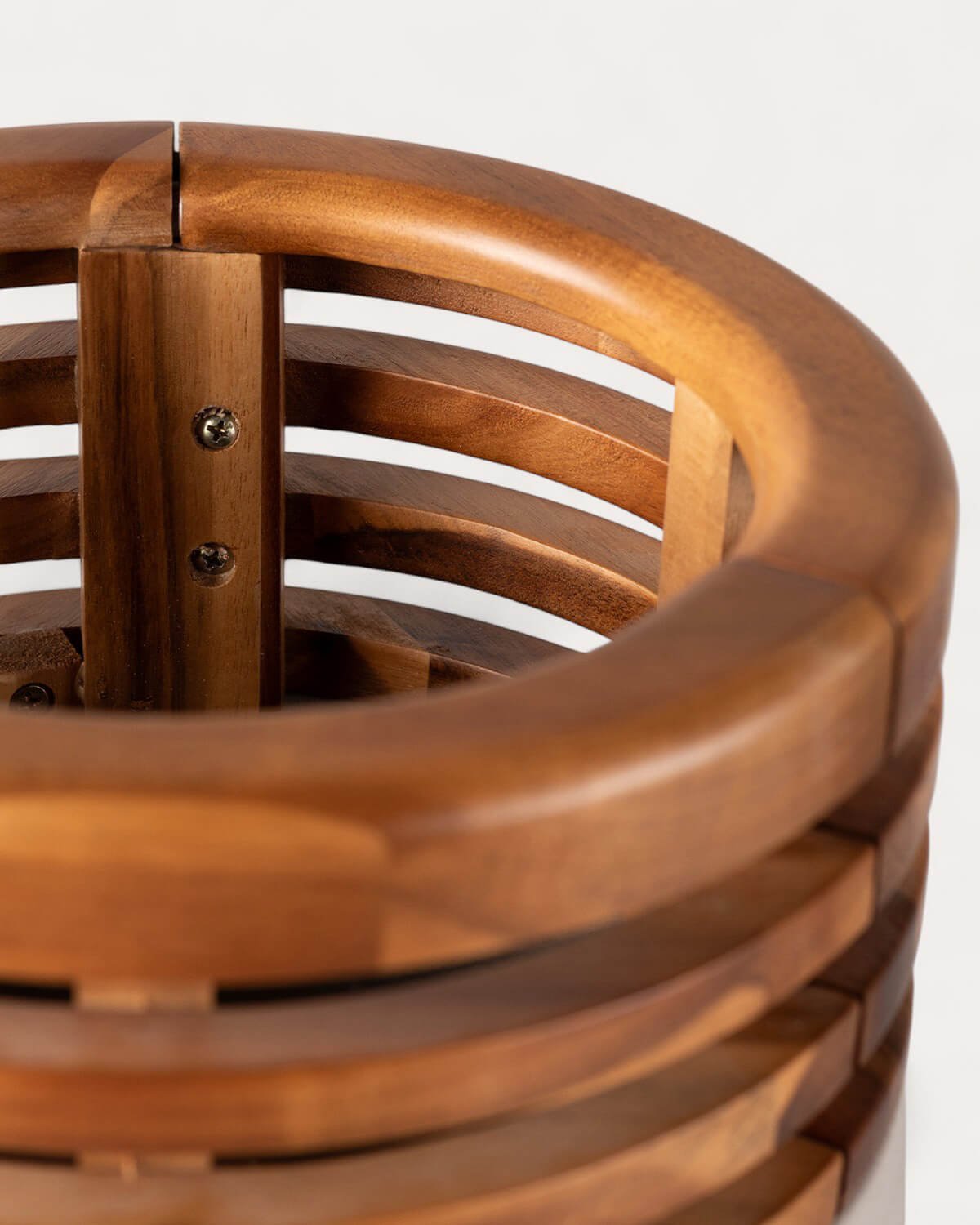 Fioriera in Cemento e Legno d'Acacia L (56xØ31 cm) Hazan, immagine della galleria 8