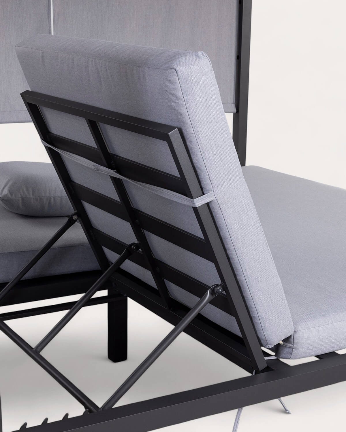 Set Letto Balinese Reclinabile Mersia e 2 Tavolini Laterali in Alluminio (40x40 cm) Kreta Colours, immagine della galleria 2