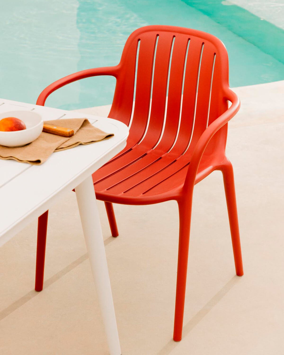 Set Tavolo Rettangolare in Alluminio (160x90 cm) Cancun e 6 Sedie da Esterno in Polipropilene Brand, immagine della galleria 3