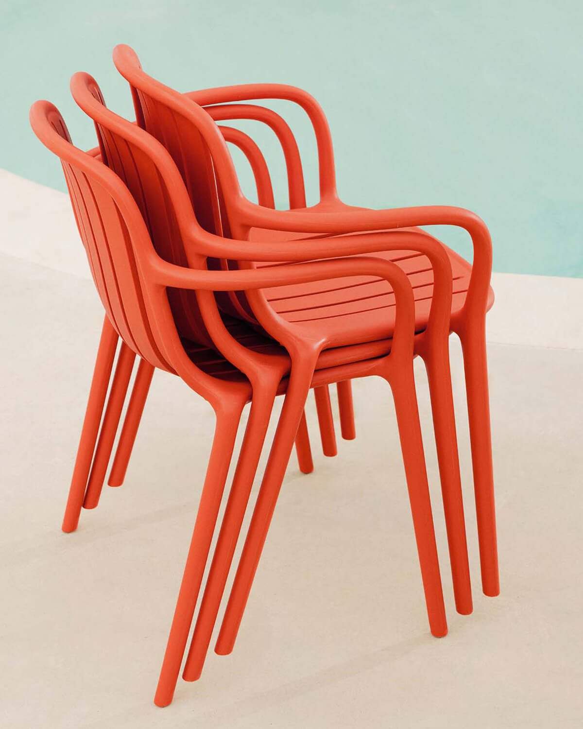 Set Tavolo Rettangolare in Alluminio (160x90 cm) Cancun e 6 Sedie da Esterno in Polipropilene Brand, immagine della galleria 6