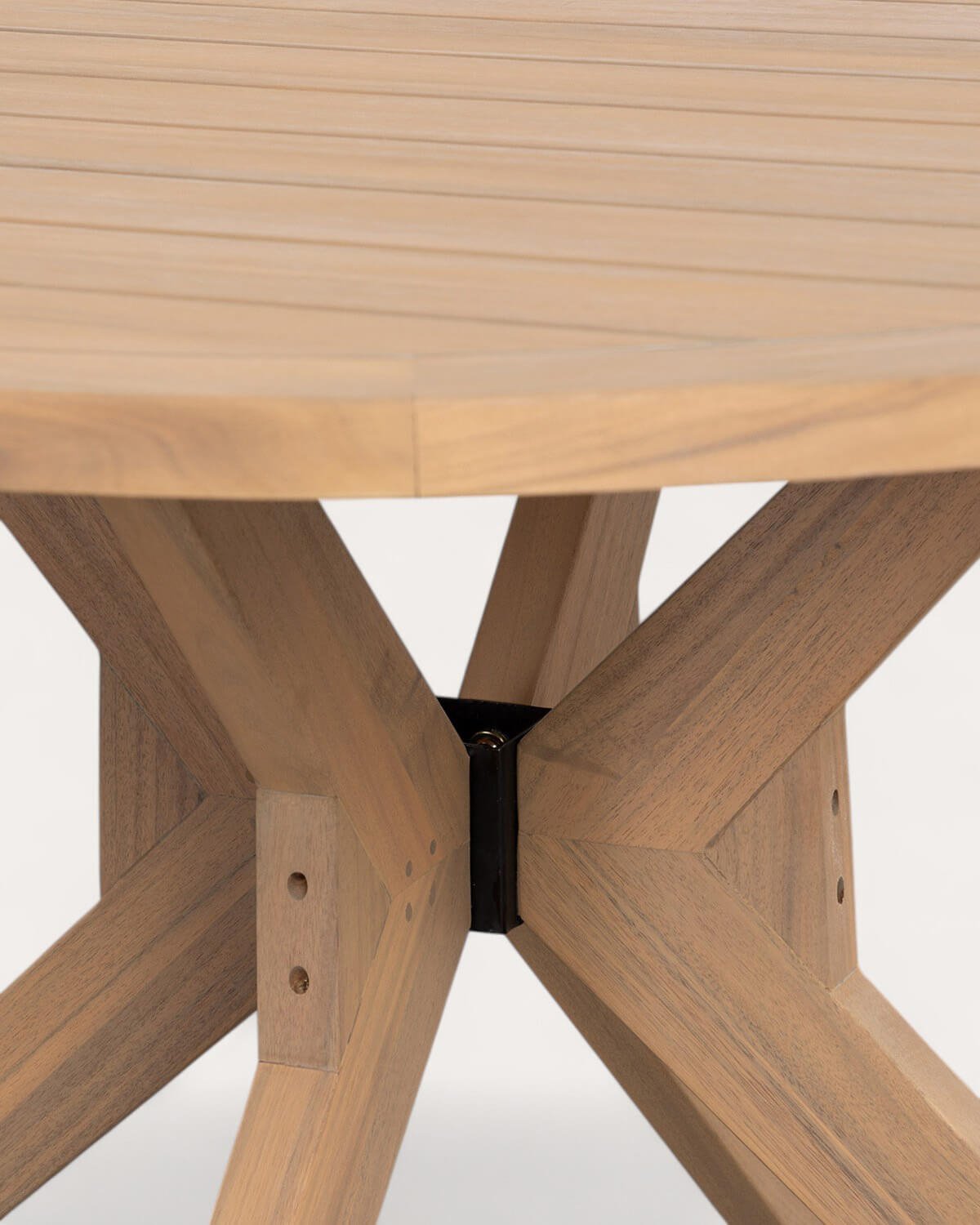 Set Tavolo Rotondo (Ø120 cm) in Legno di Acacia e 4 Sedie da Esterno Mirla, immagine della galleria 4