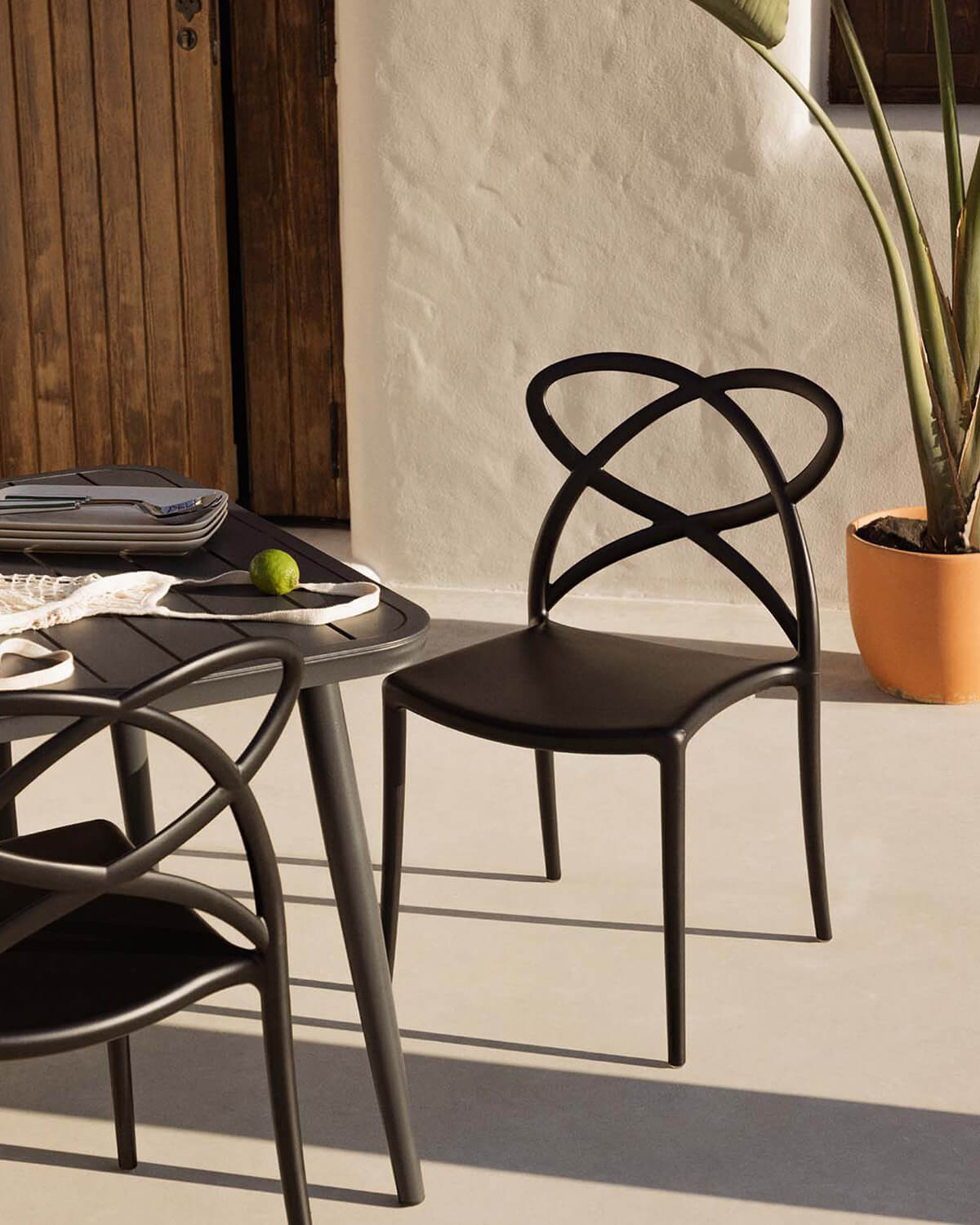 Set Tavolo Rettangolare in Alluminio (160x90 cm) Cancun e 6 Sedie in Polipropilene per Esterni Cielo , immagine della galleria 6