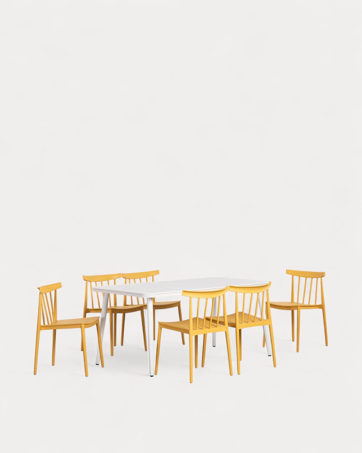 Set Tavolo Rettangolare in Alluminio (160x90 cm) Cancun e 6 Sedie in Polipropilene per Esterni Sunty, immagine della galleria 1