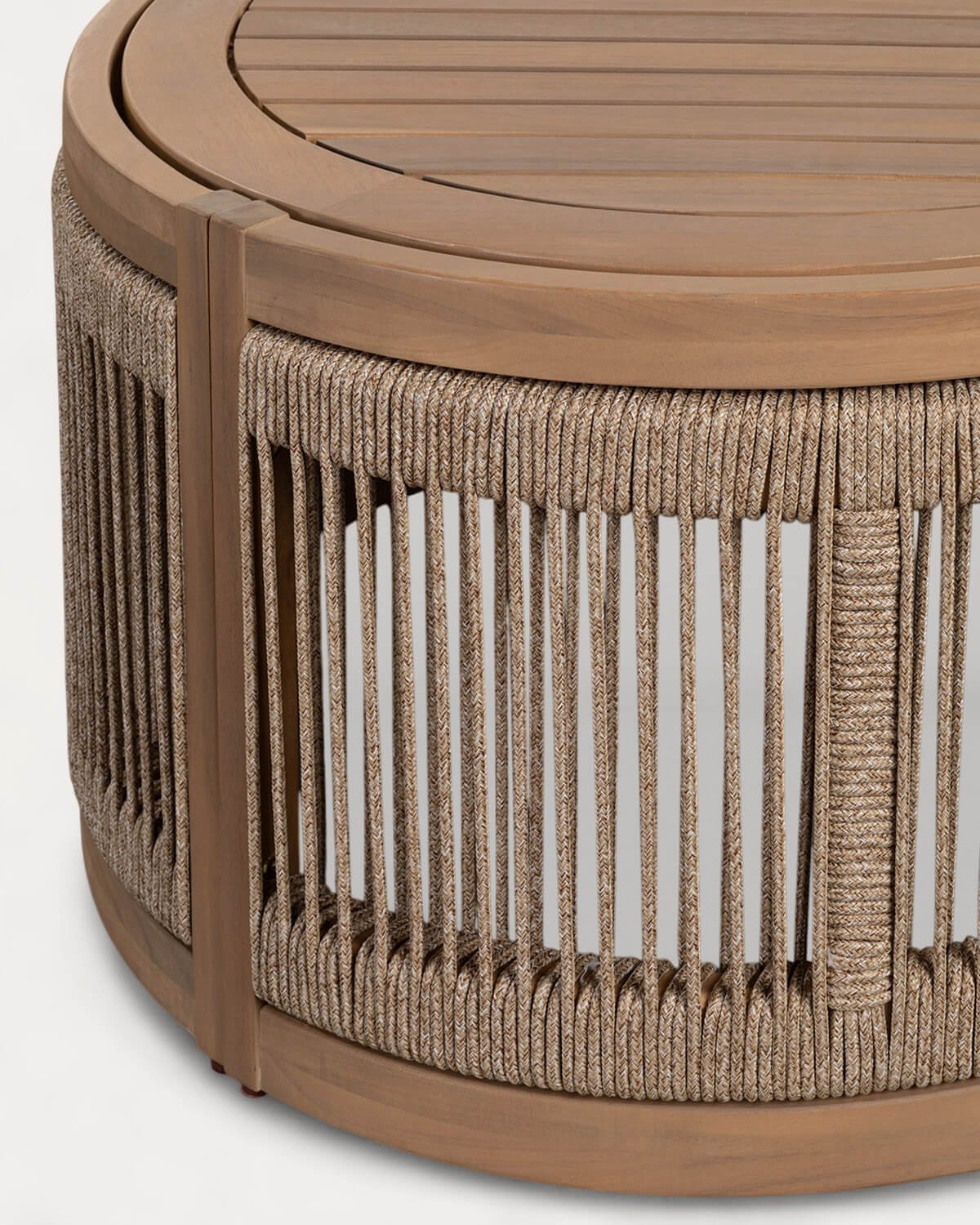 Set da Giardino con Divano a 2 Posti, 2 Poltrone e Tavolino in Legno di Acacia e Corda Mares, immagine della galleria 5