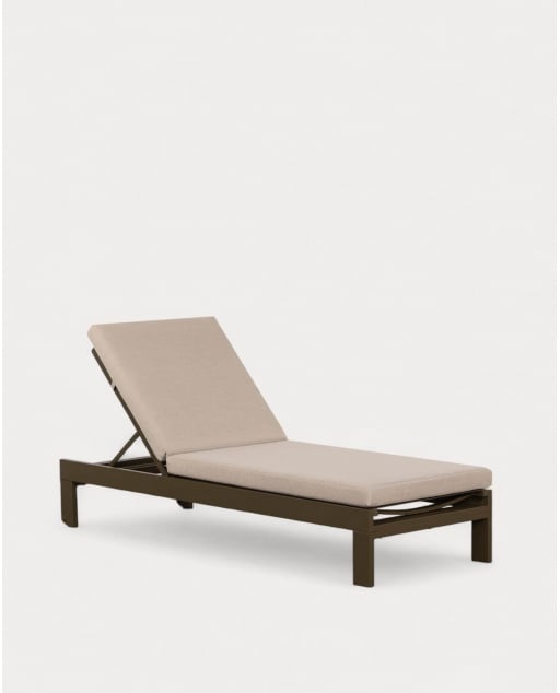 Lettino Reclinabile in Alluminio con Cuscino in Tessuto New Kreta