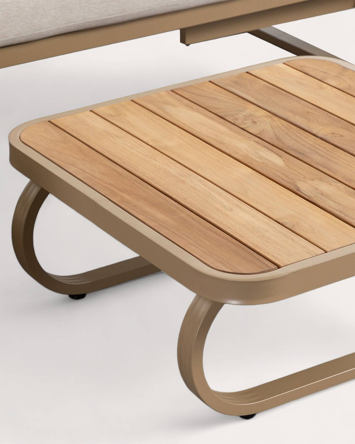 Set da Giardino con 2 Divani, 1 Poltrona e Tavolino da Caffè in Legno di Teak e Metallo Emilia, immagine della galleria 9