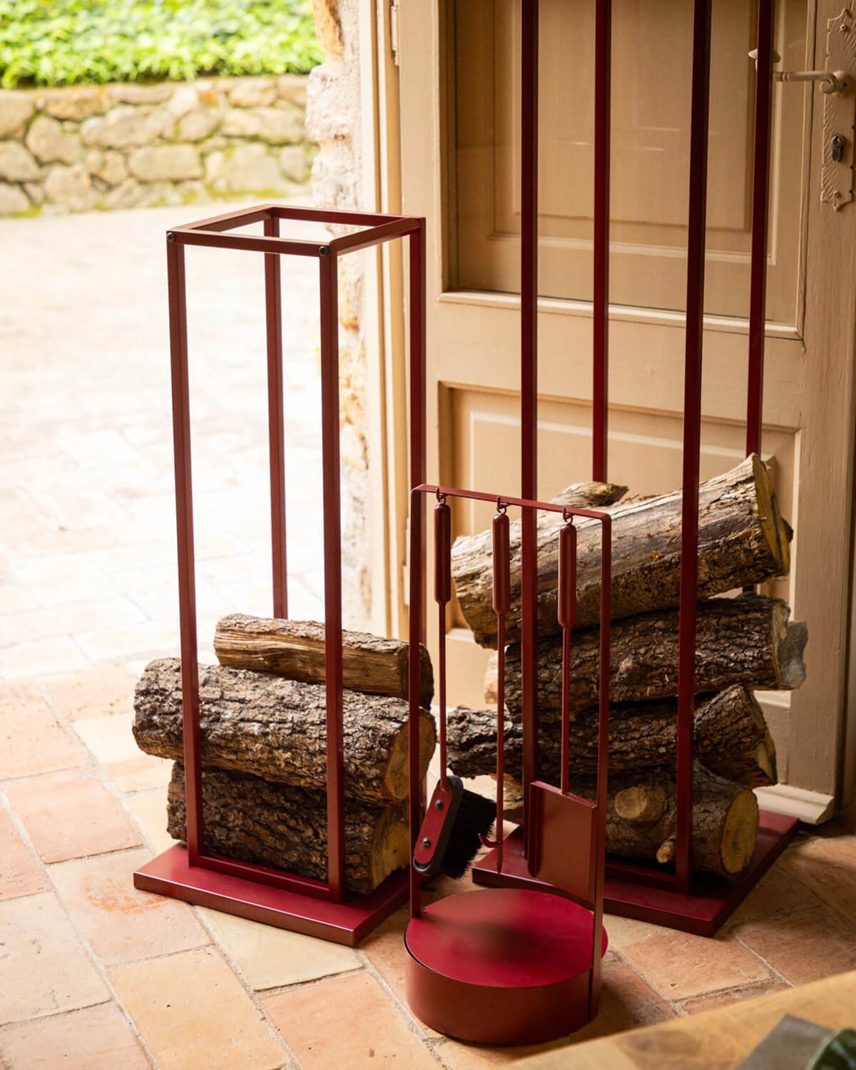 Set 2 Portalegna Per Camino e Accessori Lior, immagine della galleria 2