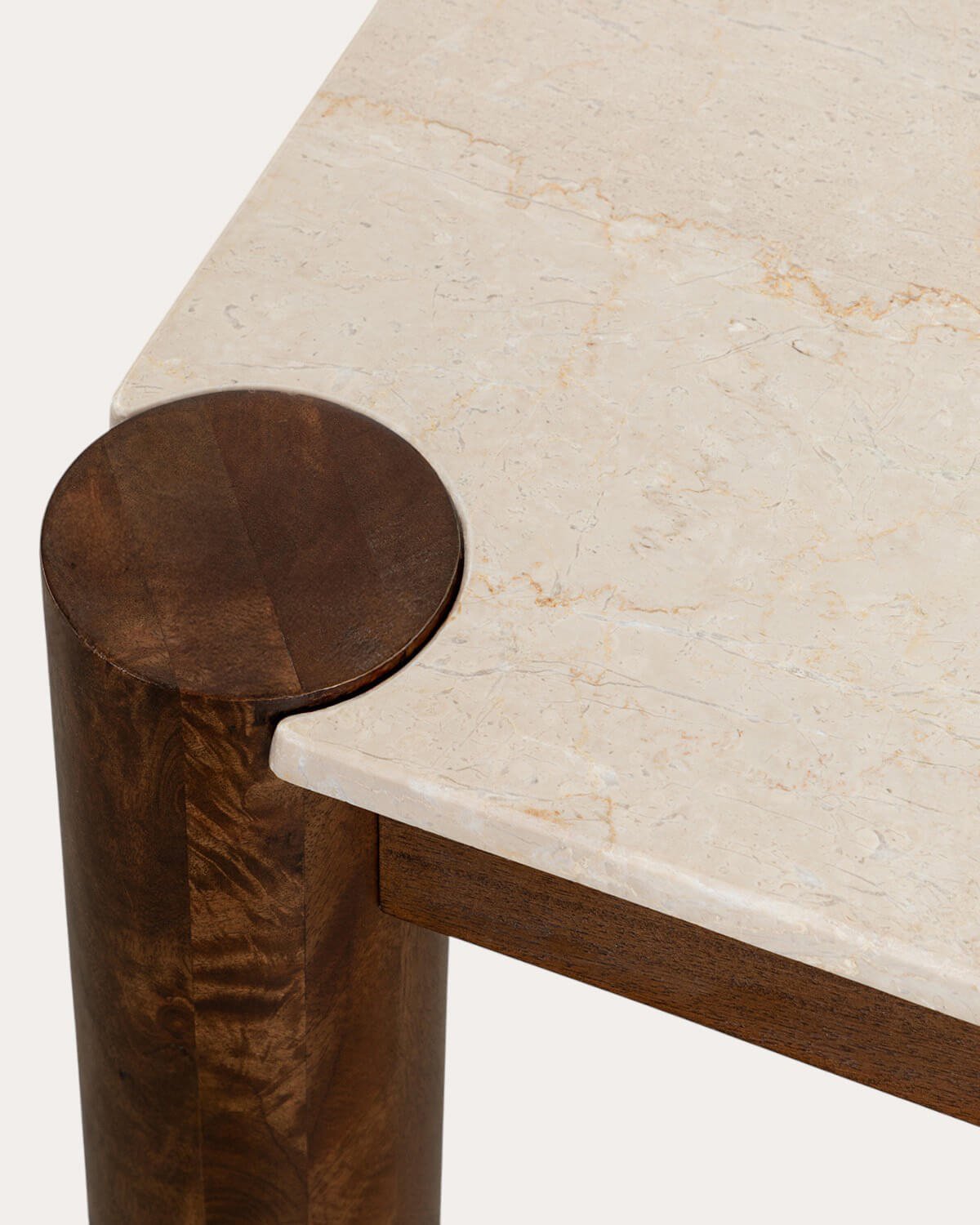 Tavolino Rettangolare in Marmo Botticino e Legno di Mango (120x60 cm) Dublin, immagine della galleria 3