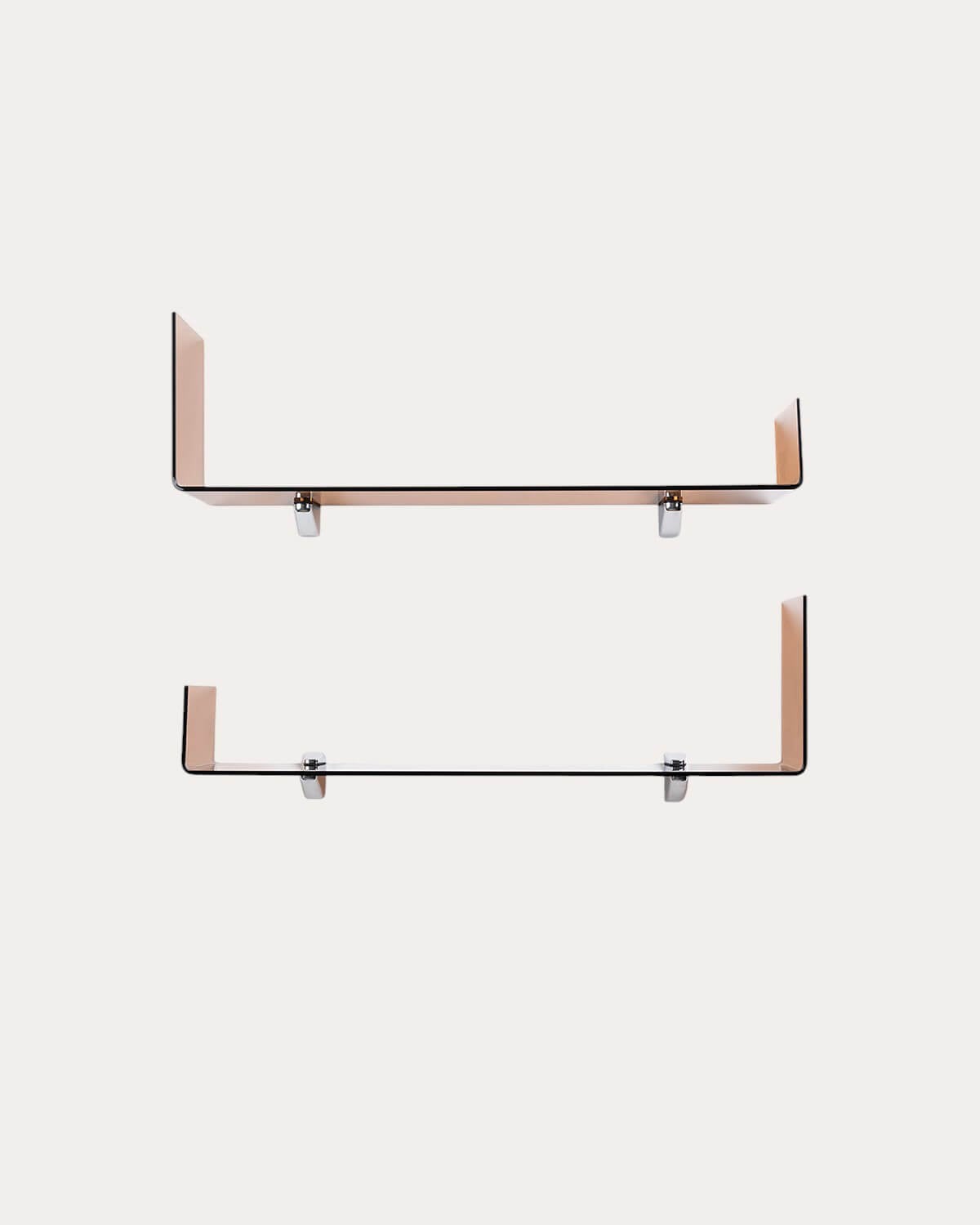 Set di 2 Mensole da Parete in Vetro Curvato a forma di L Iris , immagine della galleria 2