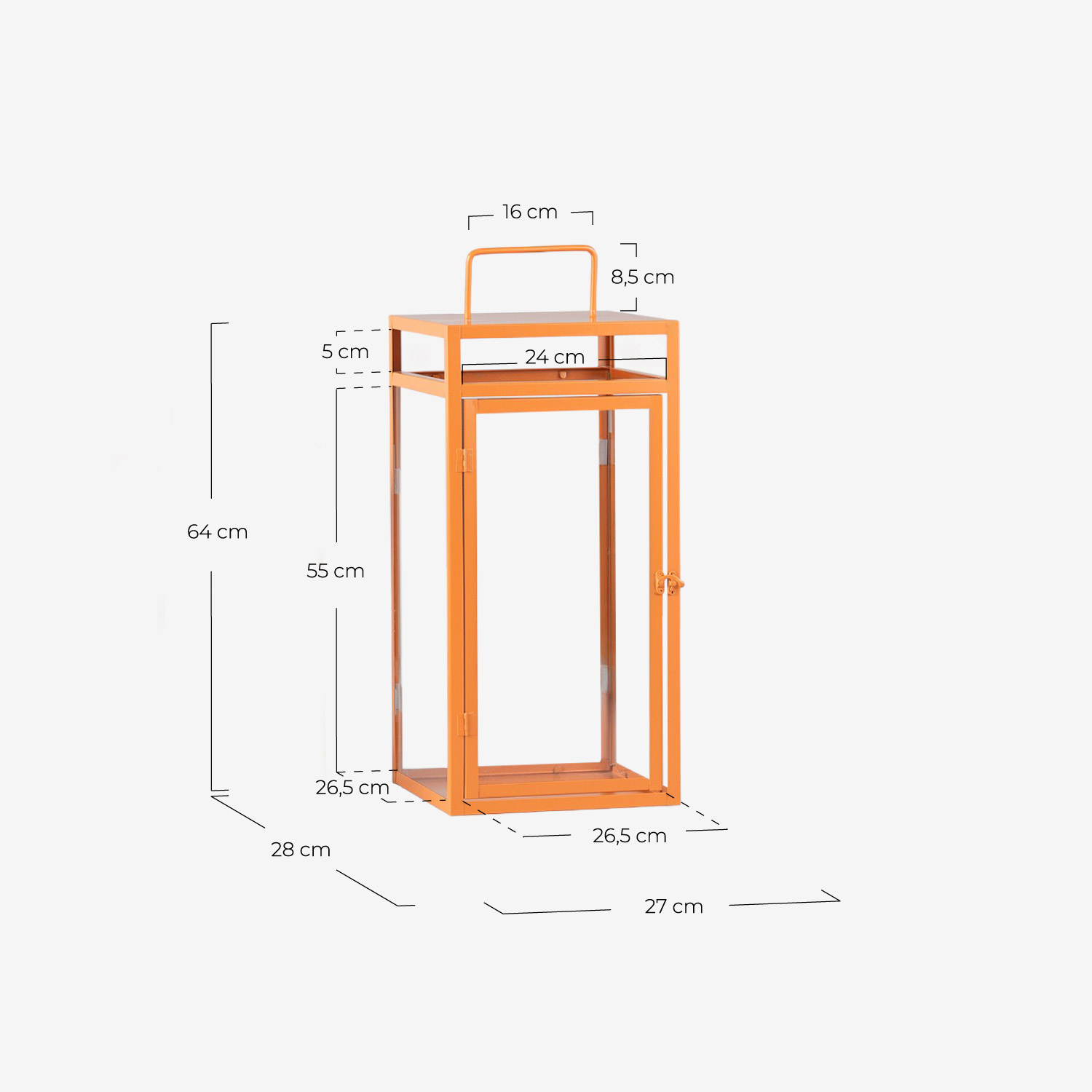 Set di 3 Portacandele in Metallo Zafir, Misure