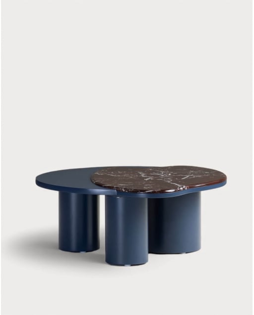 Tavolino da Caffè in Marmo e Legno (80x73 cm) Zenia