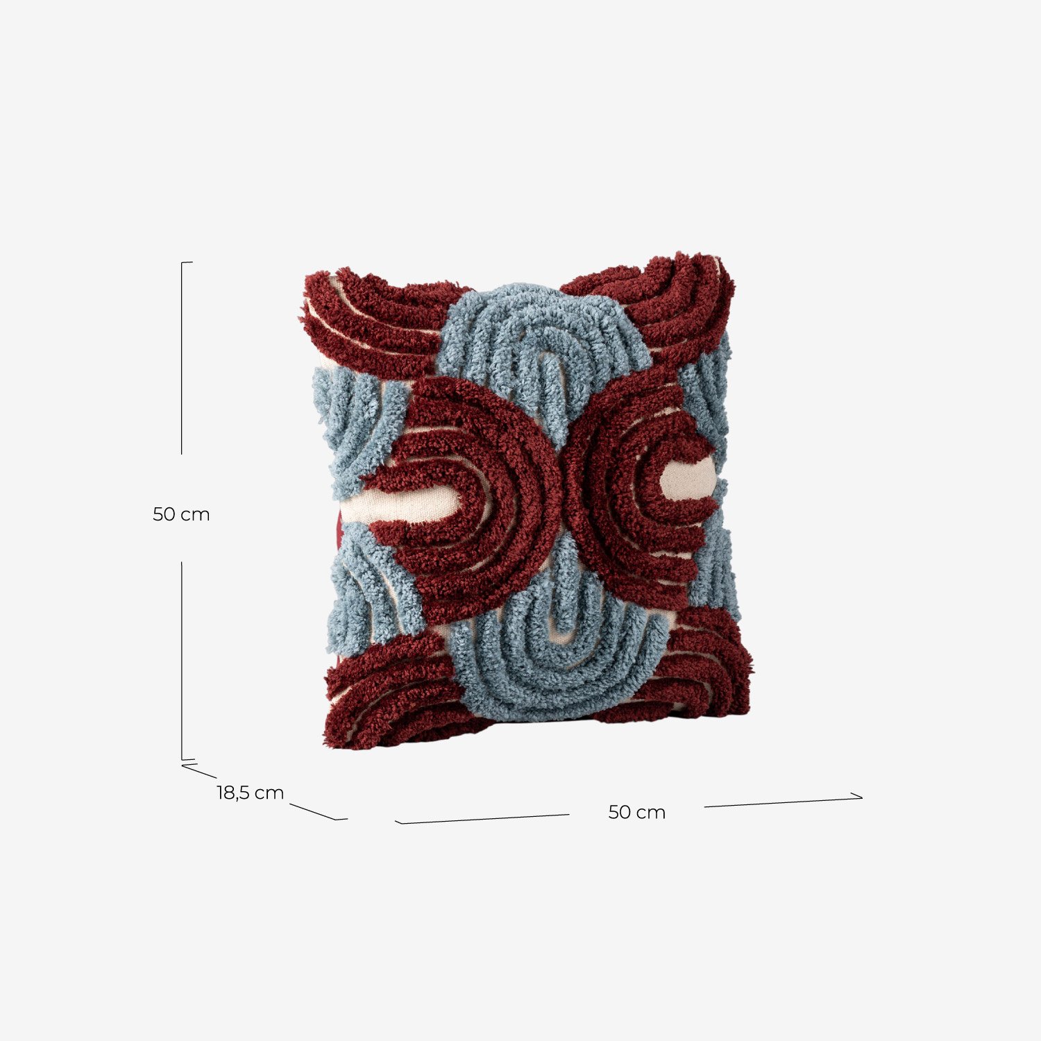Cuscino Quadrato in Tessuto (50x50 cm) Zanas, Misure