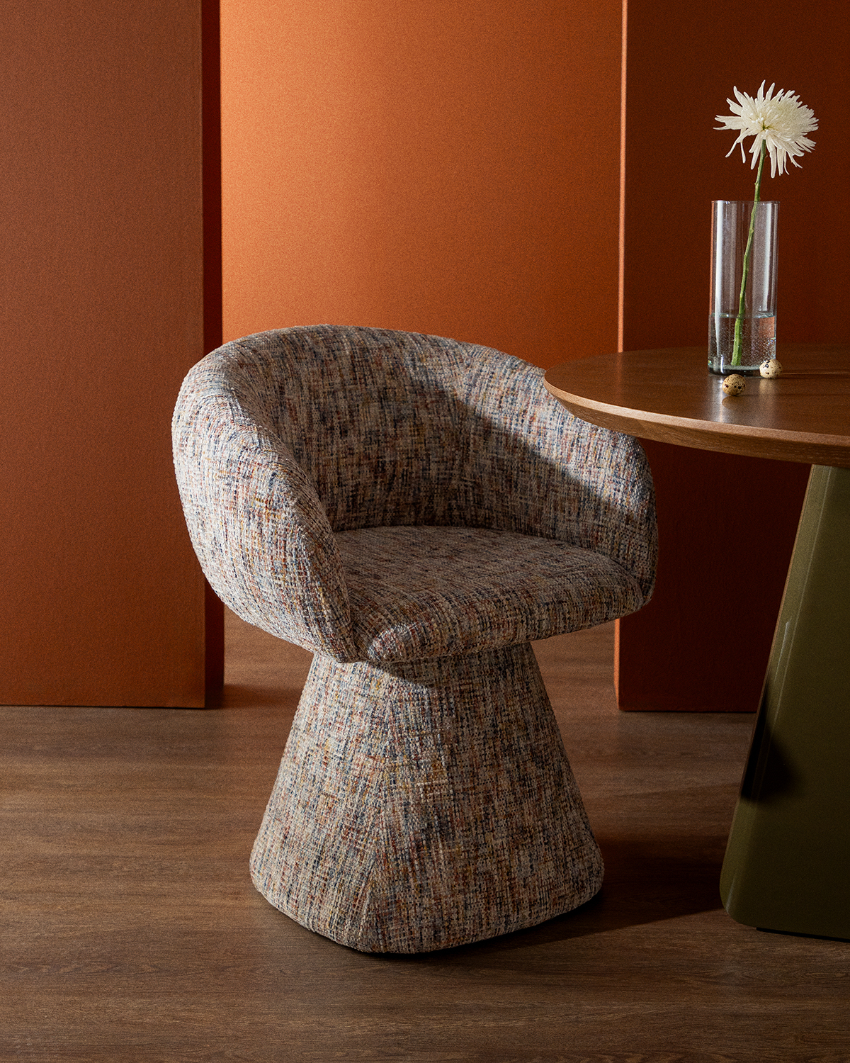 Pack da 2 Sedie da Pranzo Girevoli in Tessuto e Metallo Laura, immagine della galleria 2