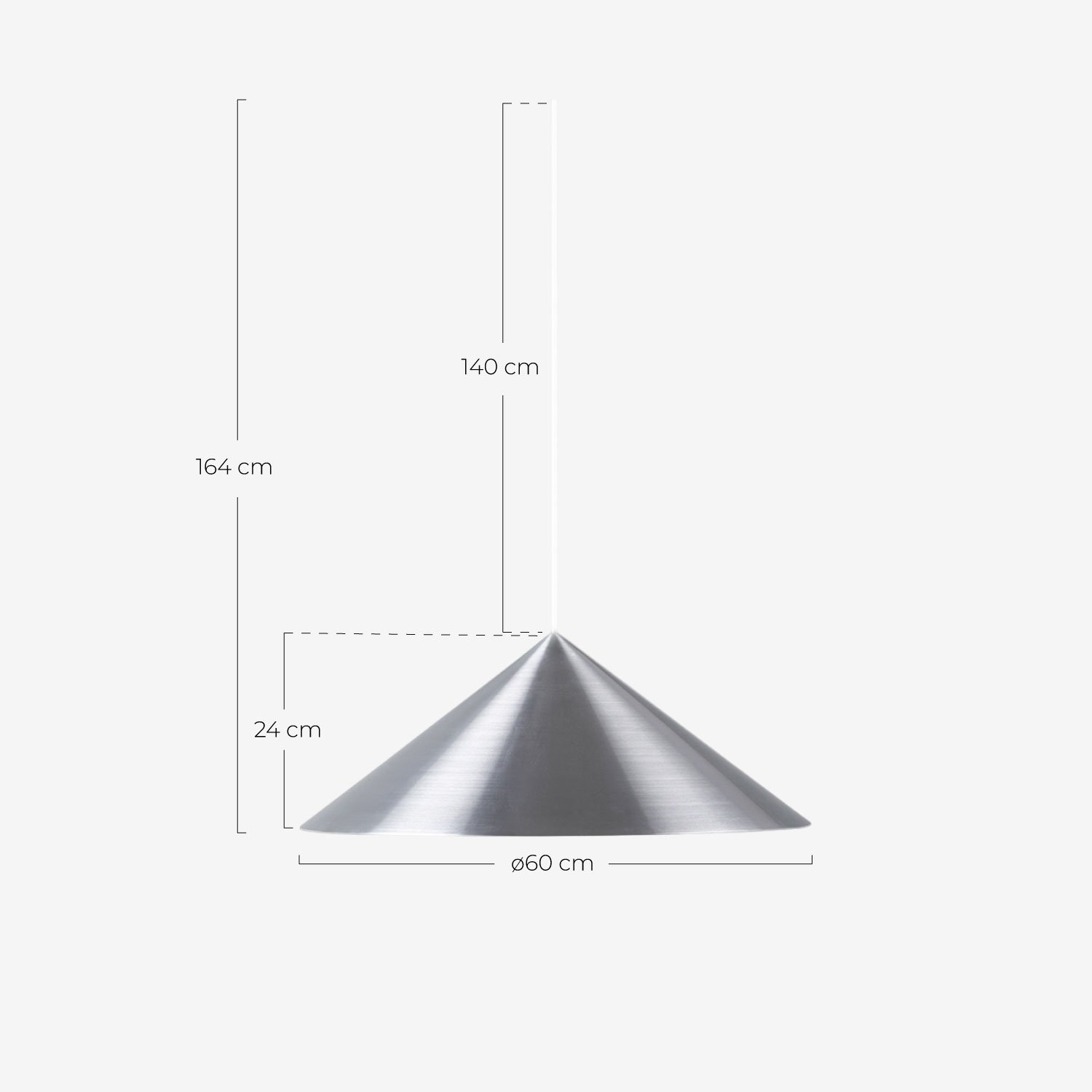 Lampada da Soffitto in Metallo (Ø60 cm) Eirlys, Misure