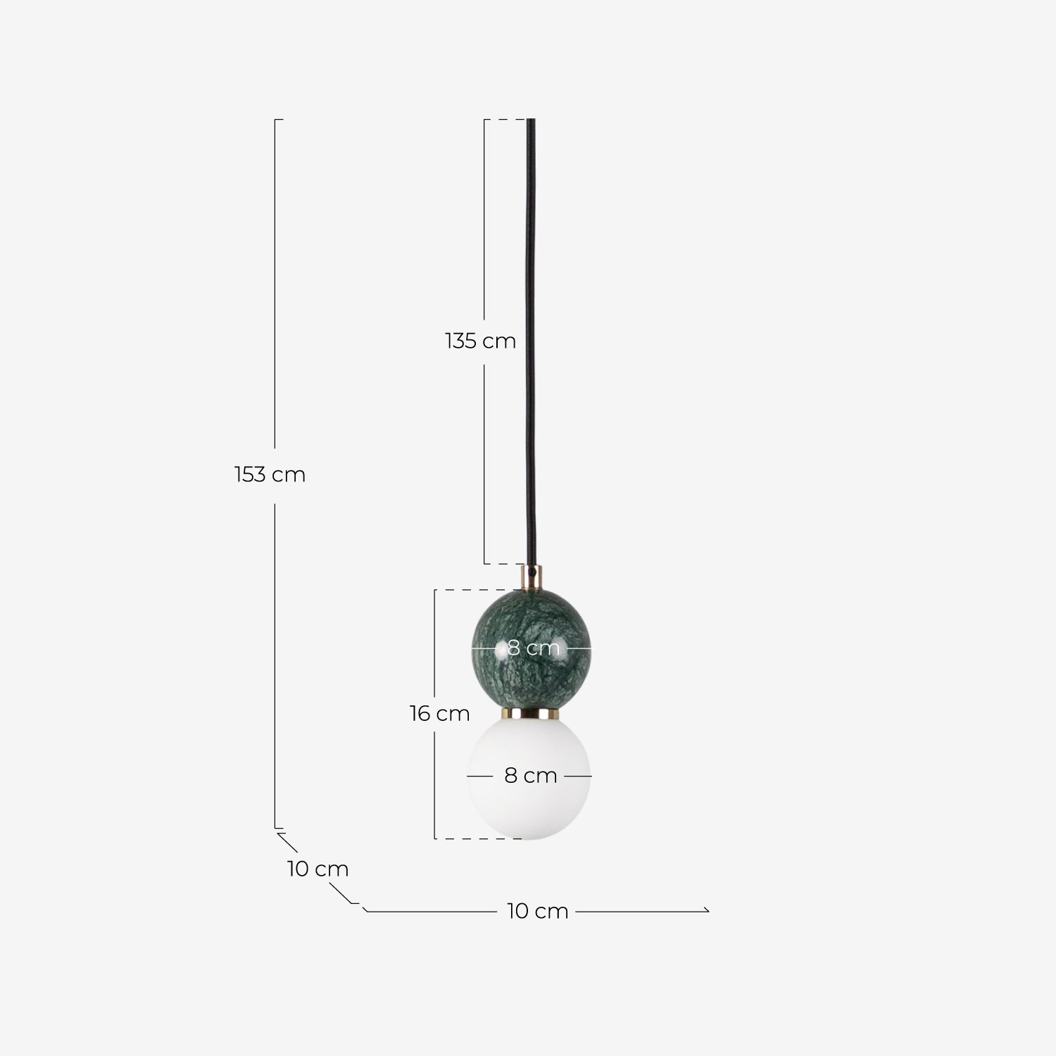 Lampada da Soffitto Ovale in Metallo con Marmo Valenes, Misure