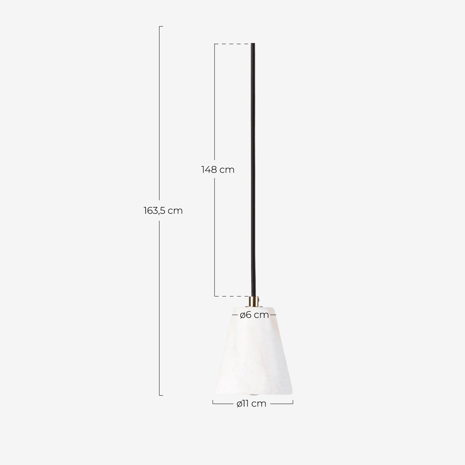 Lampada da Soffitto in Marmo e Metallo Valenes, Misure