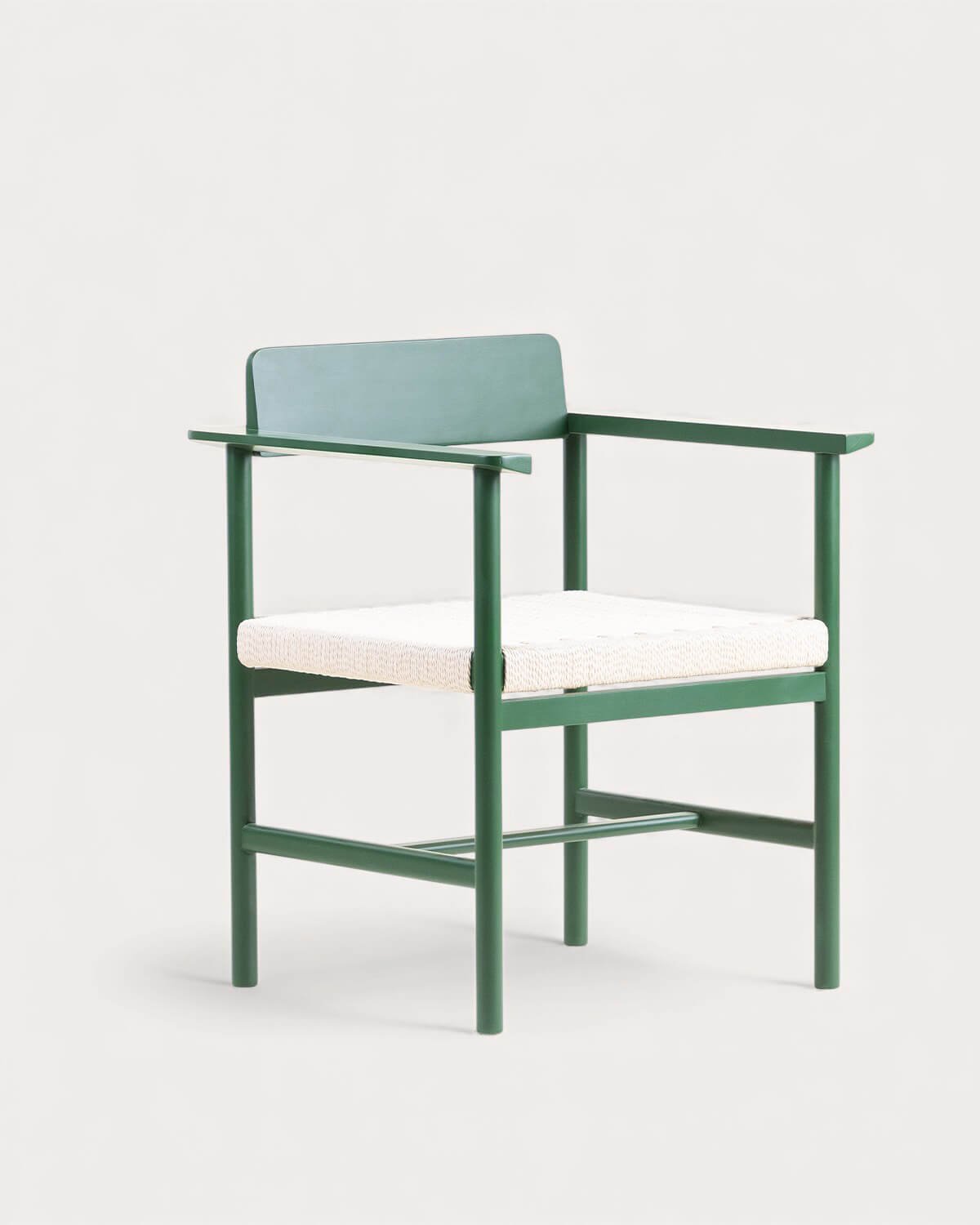 Sedia da Pranzo con Braccioli in Legno e Rattan Paula, immagine della galleria 1