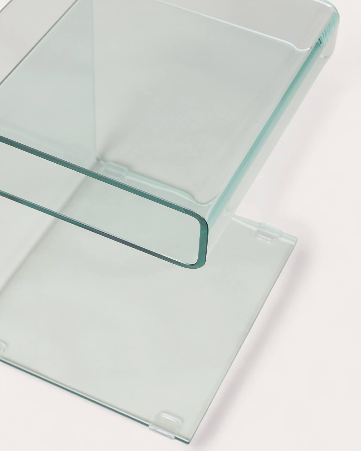 Tavolino Ausiliario Quadrato in Cristallo (42x38 cm) Erox, immagine della galleria 6