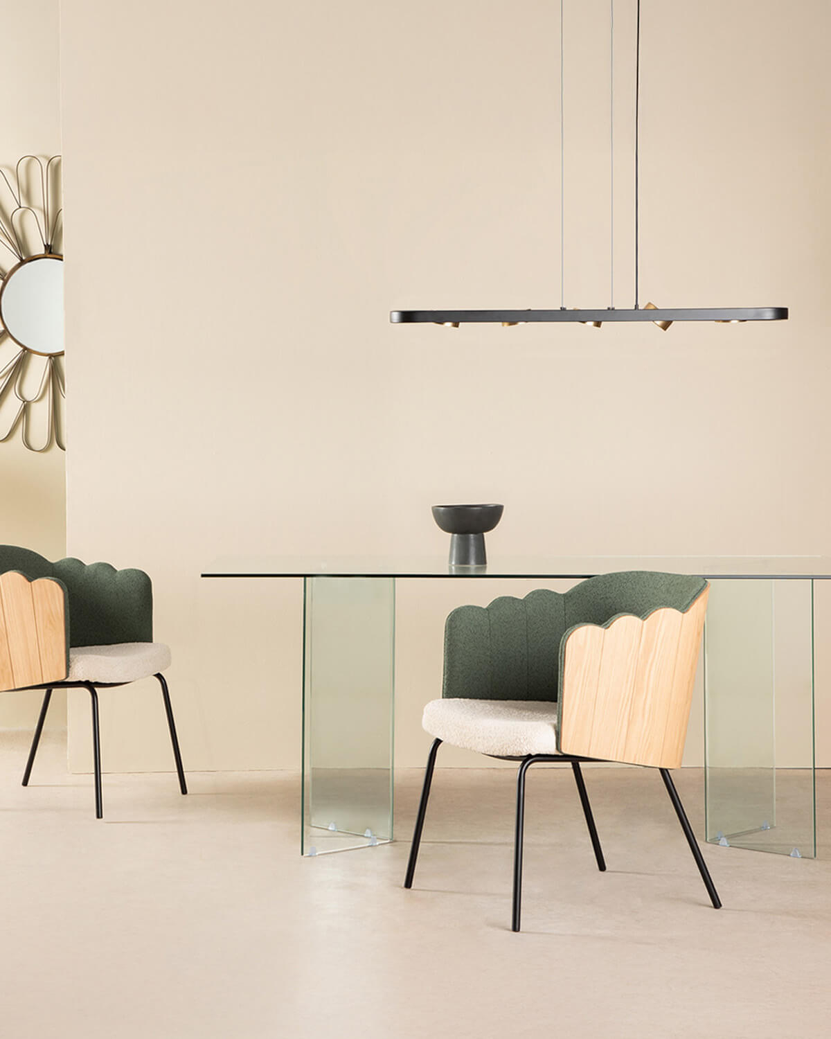 Tavolo da Pranzo Rettangolare in Vetro Temperato (180x90 cm) Kamil, immagine della galleria 2