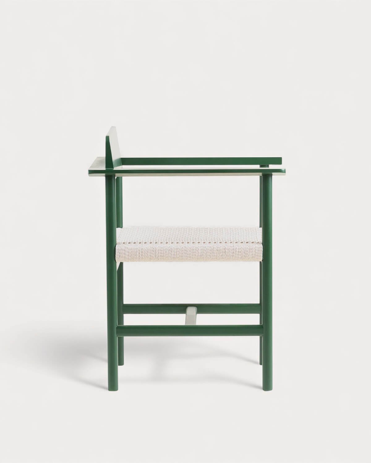 Sedia da Pranzo con Braccioli in Legno e Rattan Paula, immagine della galleria 2