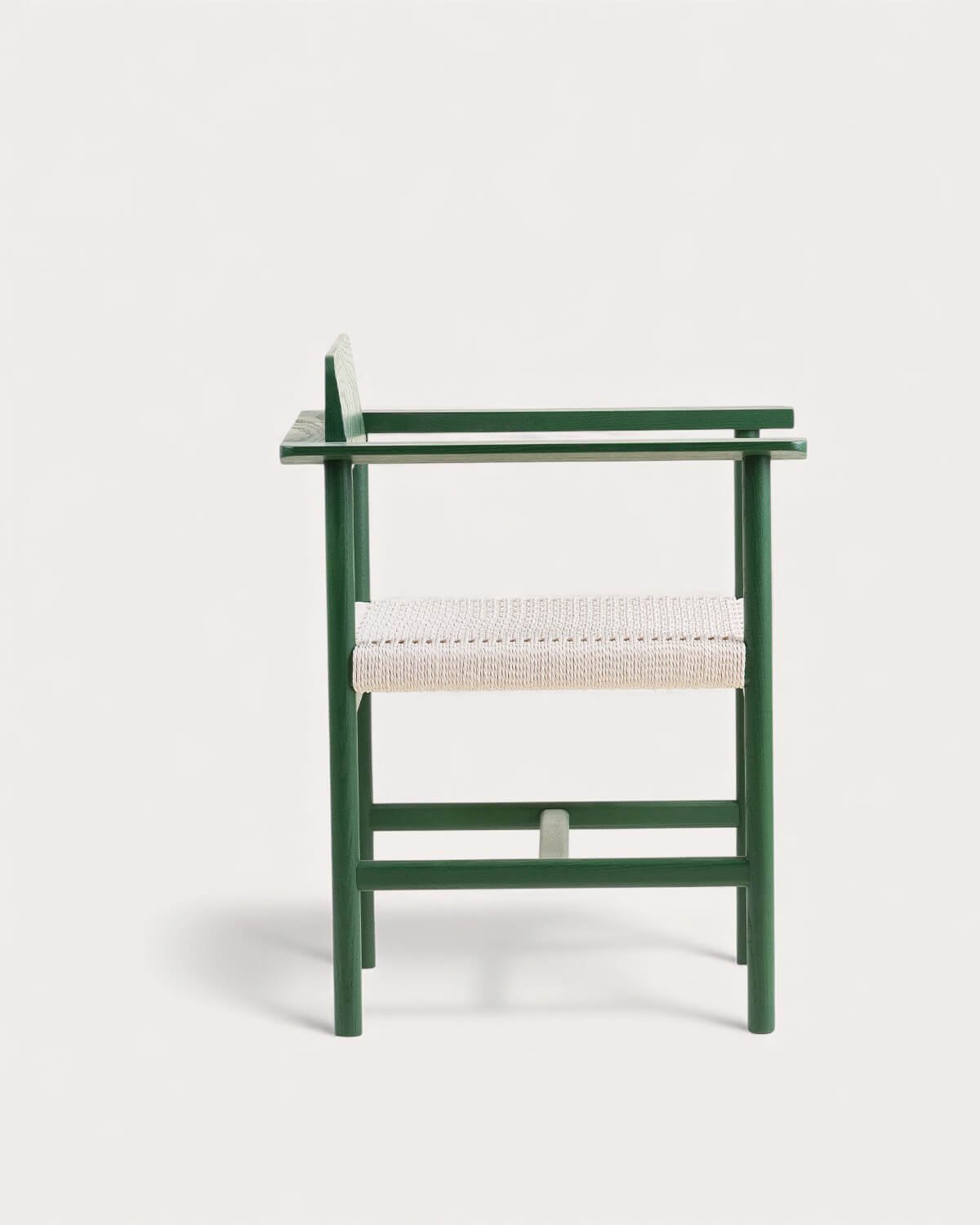 Sedia da Pranzo con Braccioli in Legno e Rattan Paula, immagine della galleria 4