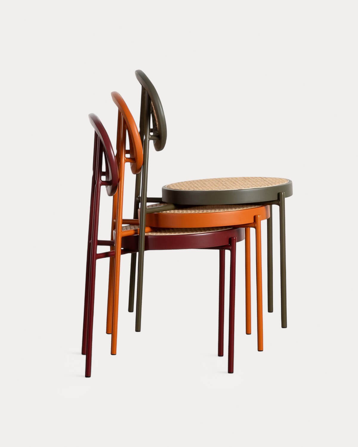 Pack 2 di Sedie da Pranzo in Rattan Naturale e Metallo Vili, immagine della galleria 4