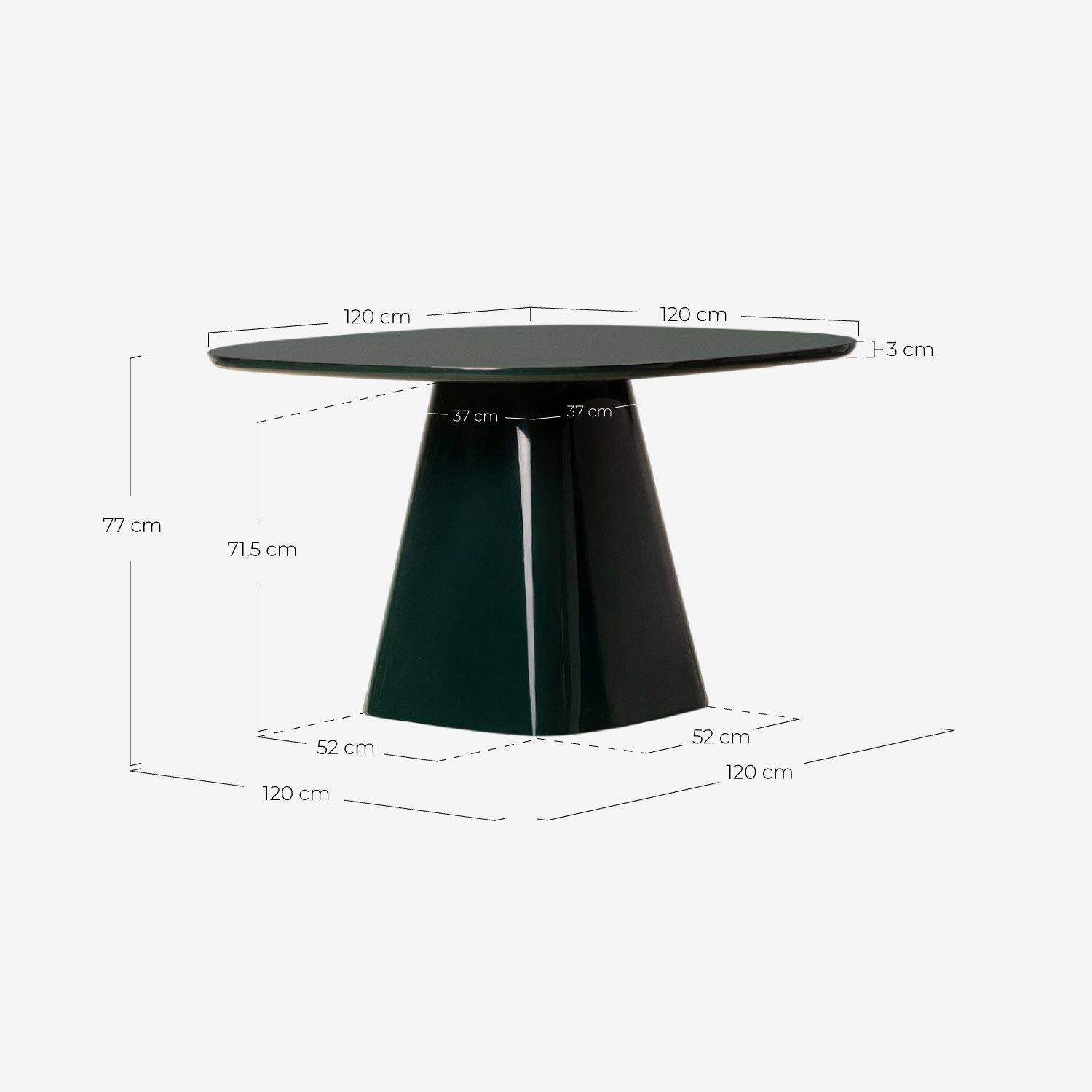 Tavolo da pranzo quadrato in legno (120x120 cm) Irisela, Misure