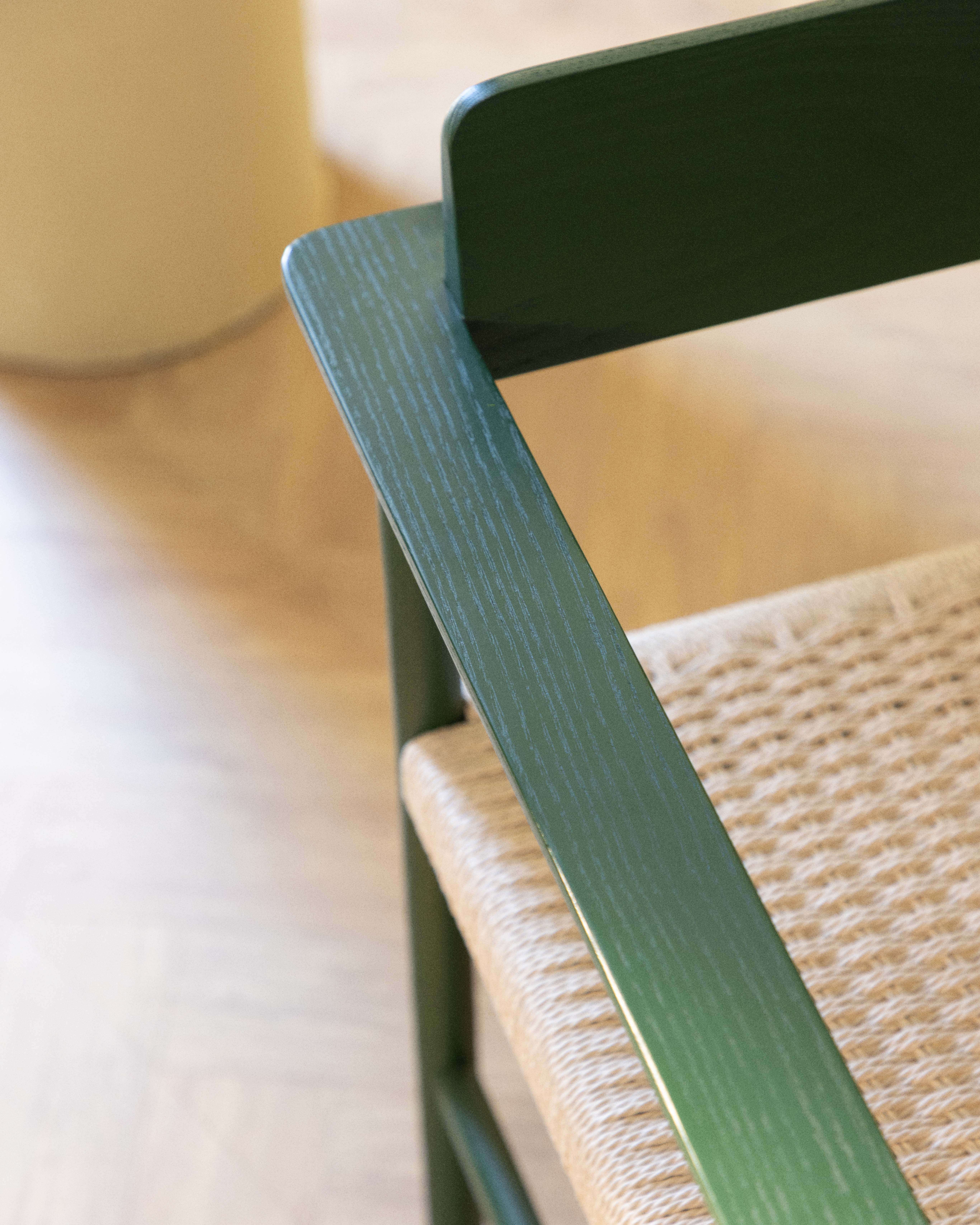 Pack 2 Sedie da Pranzo con Braccioli in Legno e Rattan Paula, immagine della galleria 3