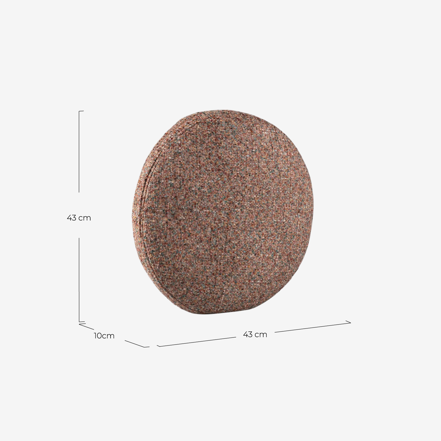 Cuscino Rotondo in Tessuto (Ø43 cm) Suaus, Misure