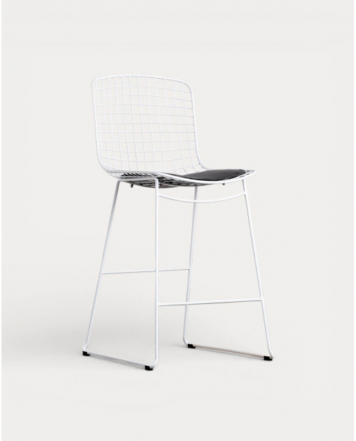 Sgabello Alto in Metallo (66 cm) Aras Schienale Alto - Bianco