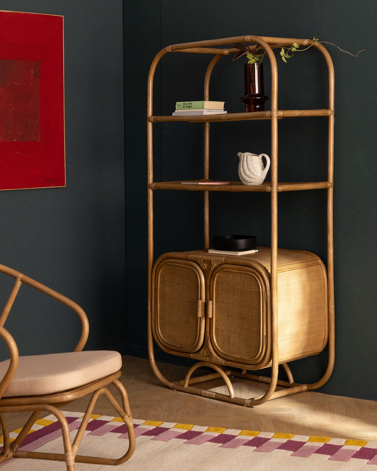 Scaffale Portaoggetti in Rattan Naturale (180x92 cm) Maisie, immagine della galleria 2