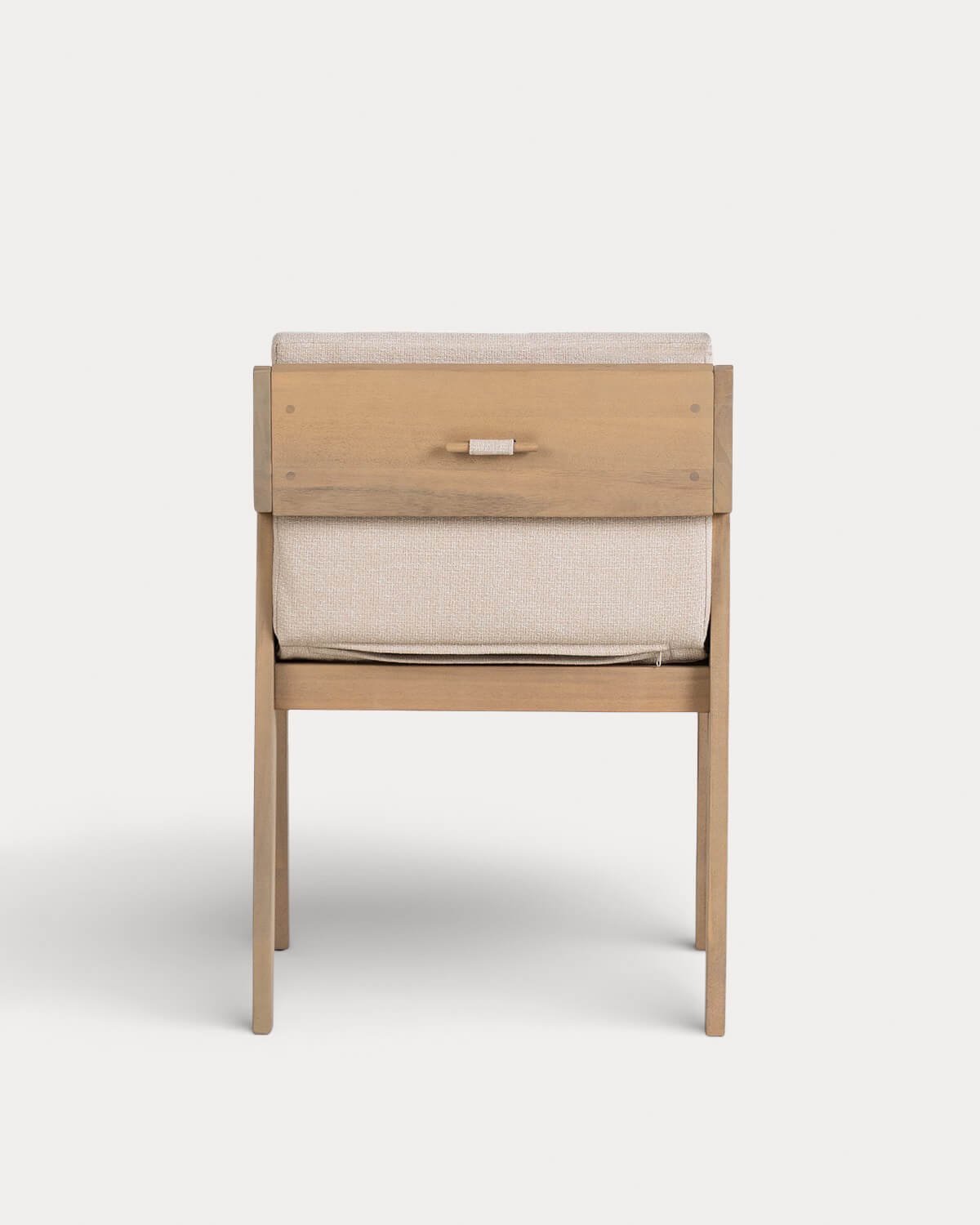 Pack 4 Sedie da Pranzo in Legno di Acacia con Braccioli Tanon, immagine della galleria 5