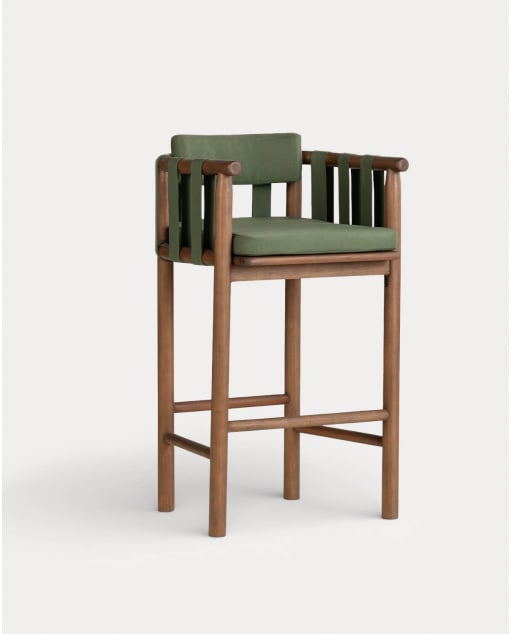 Confezione da 4 sgabelli alti da esterno in legno di eucalipto (75 cm) Edvard