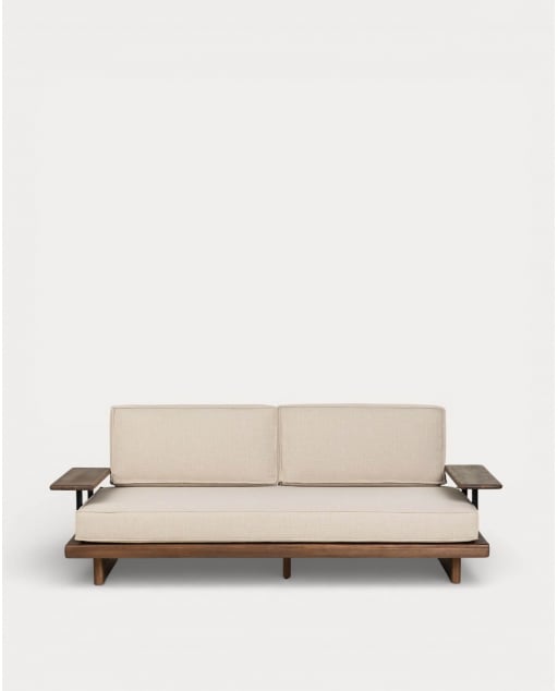 Divano da Giardino a 2 Posti in Legno di Acacia e Metallo Ayanis - Beige Seashell