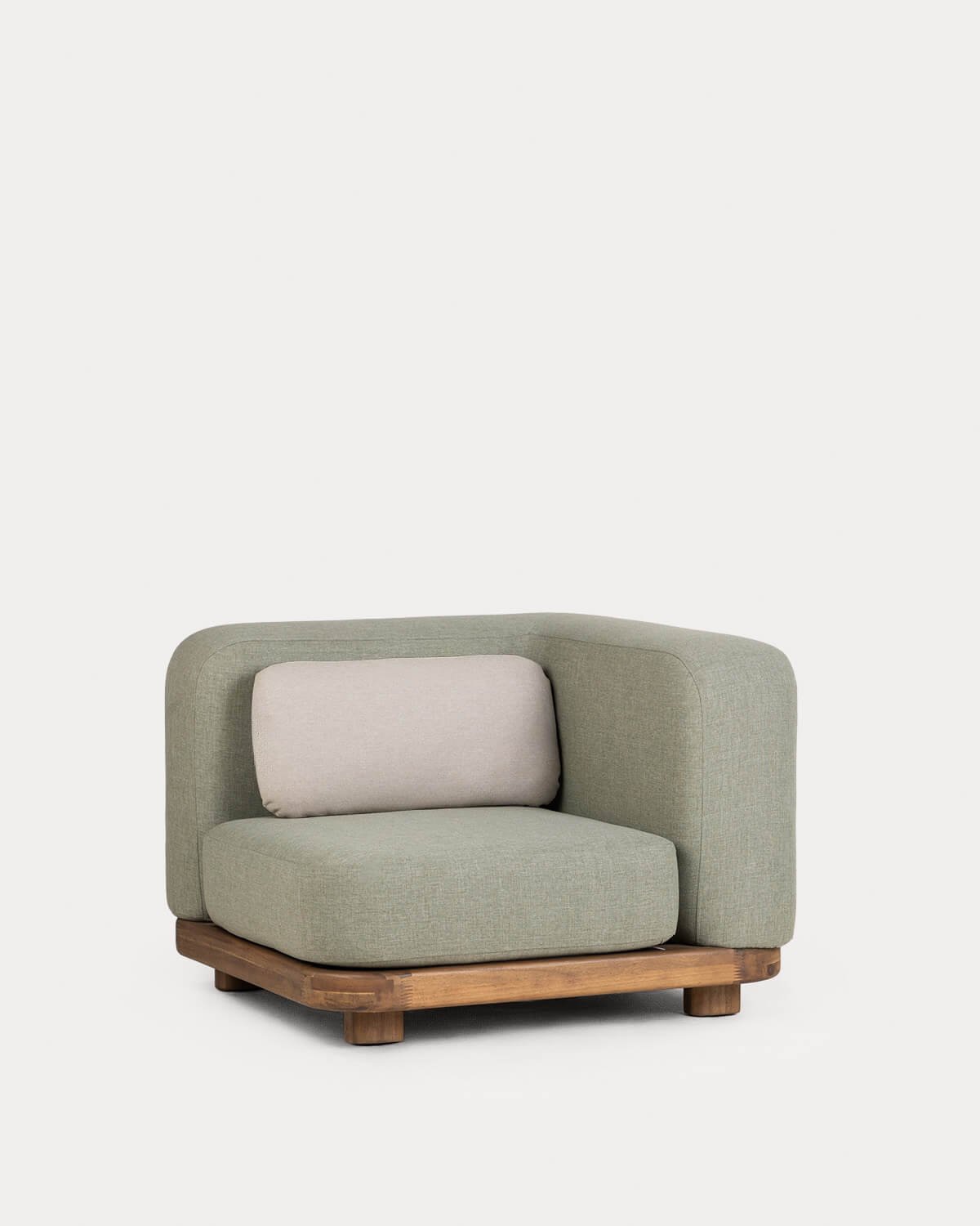 Modulo Angolare da Giardino in Legno di Acacia e Tessuto per Divano Modulare Redik, immagine della galleria 2