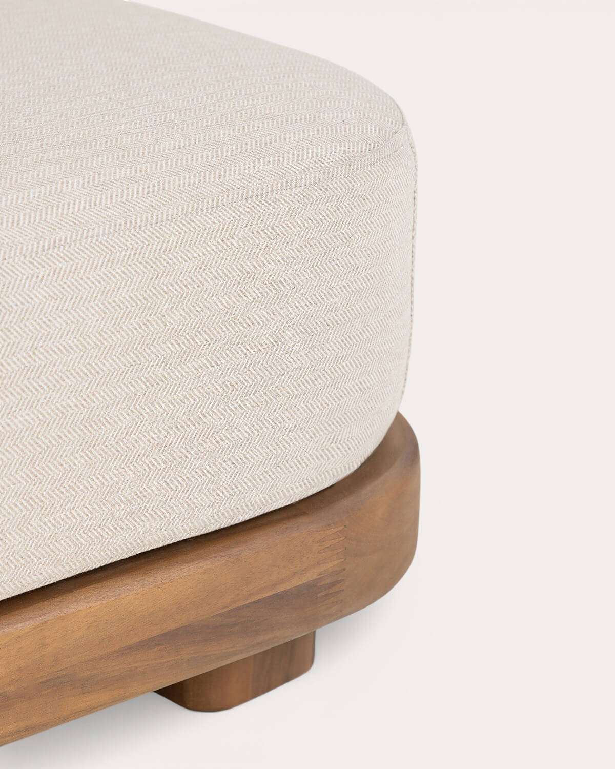 Modulo Pouf da Giardino in Legno di Acacia e Tessuto per Divano Modulare Redik, immagine della galleria 6