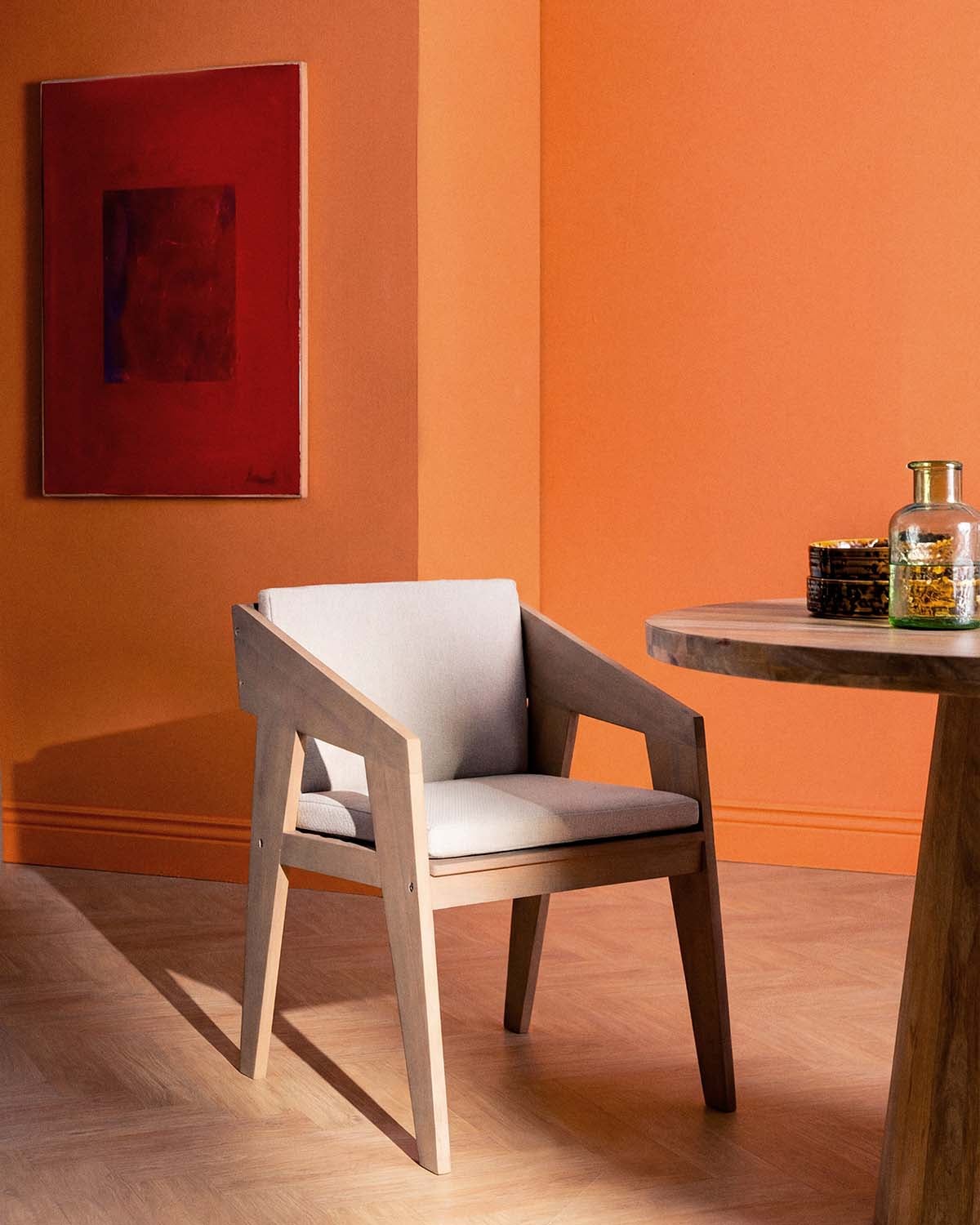 Sedia da Pranzo in Legno di Acacia con Braccioli Tanon, immagine della galleria 2