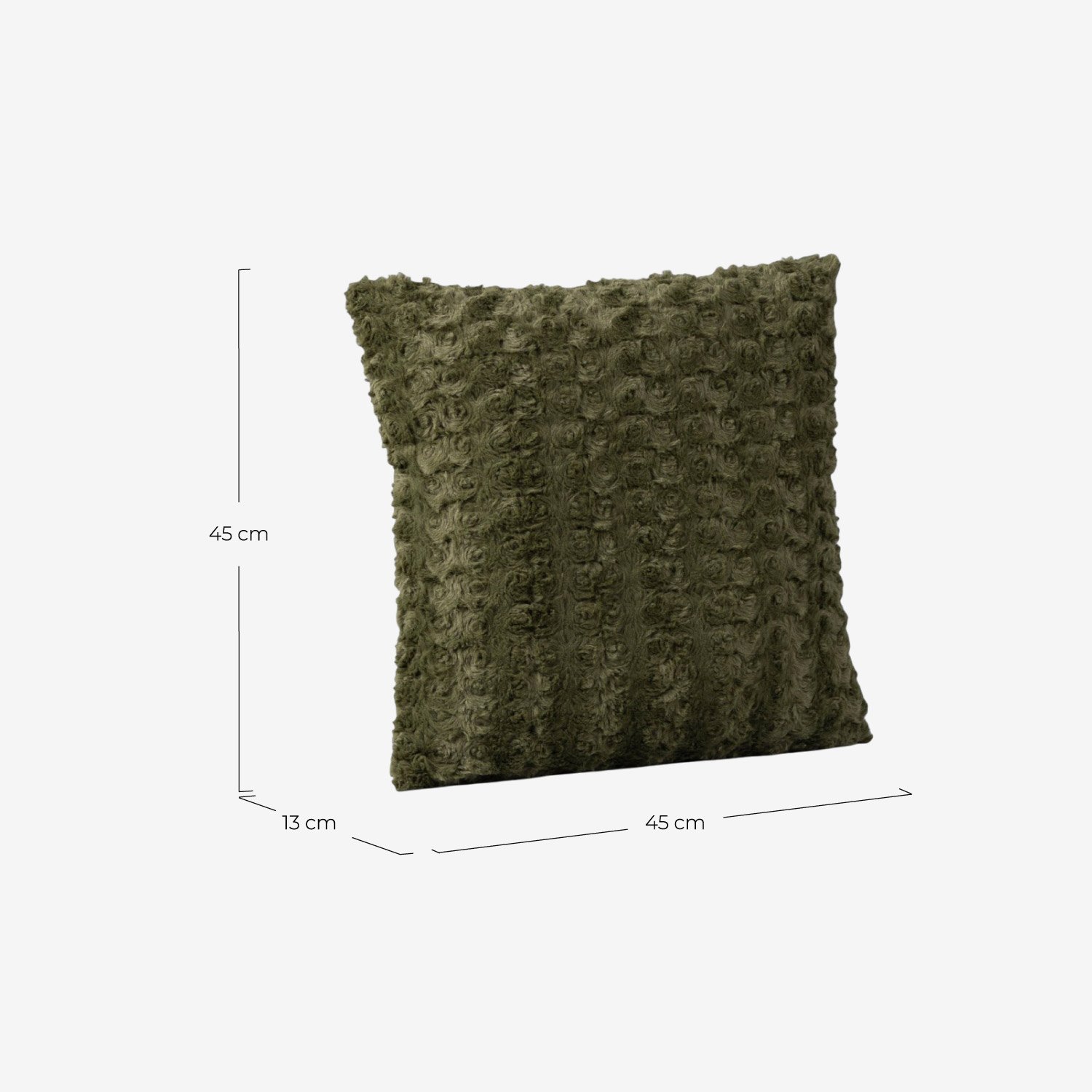 Cuscino Quadrato in Tessuto (45x45 cm) Sulli Furry, Misure