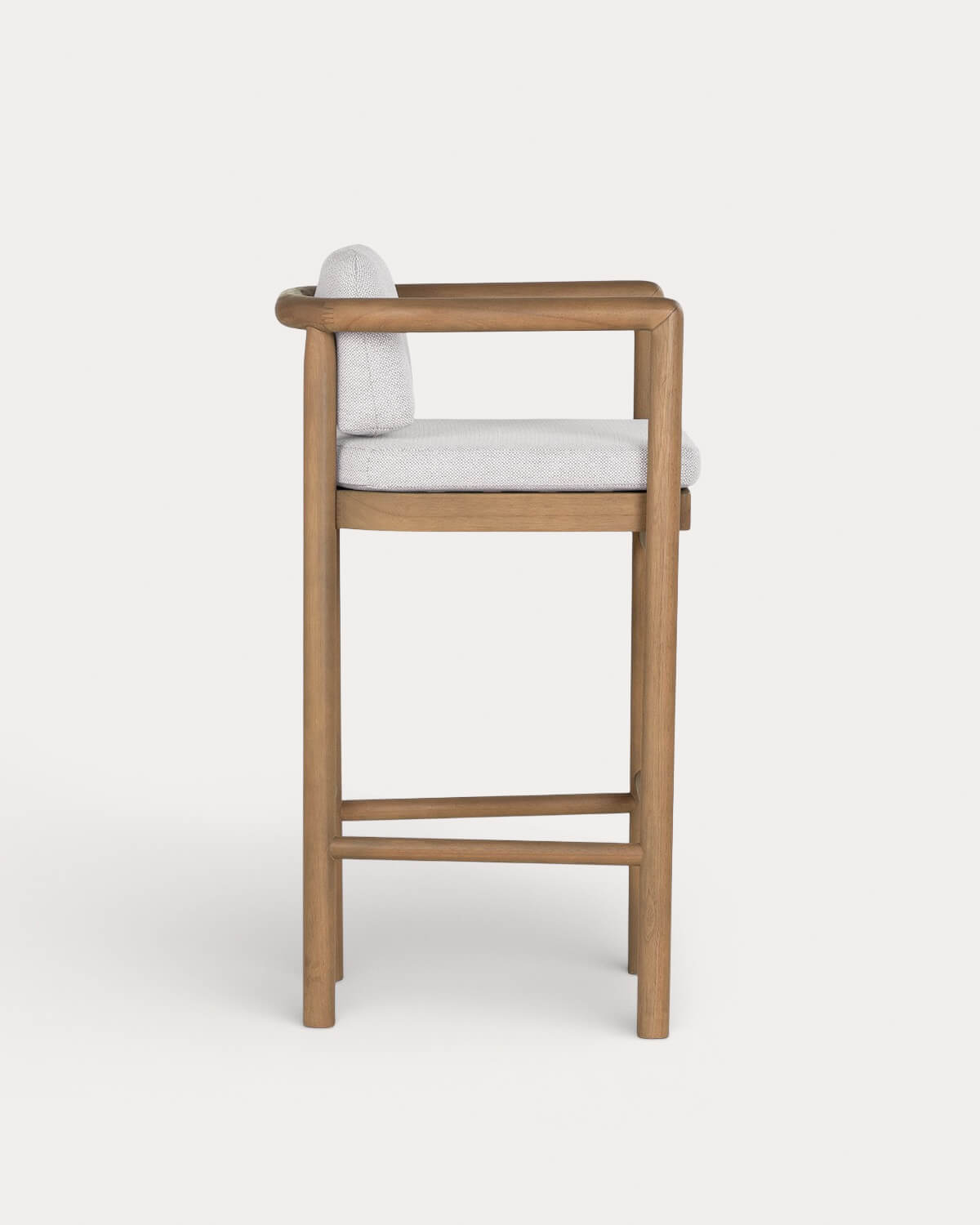 Confezione da 4 sgabelli alti in legno di eucalipto e tessuto (75 cm) Elnes, immagine della galleria 4