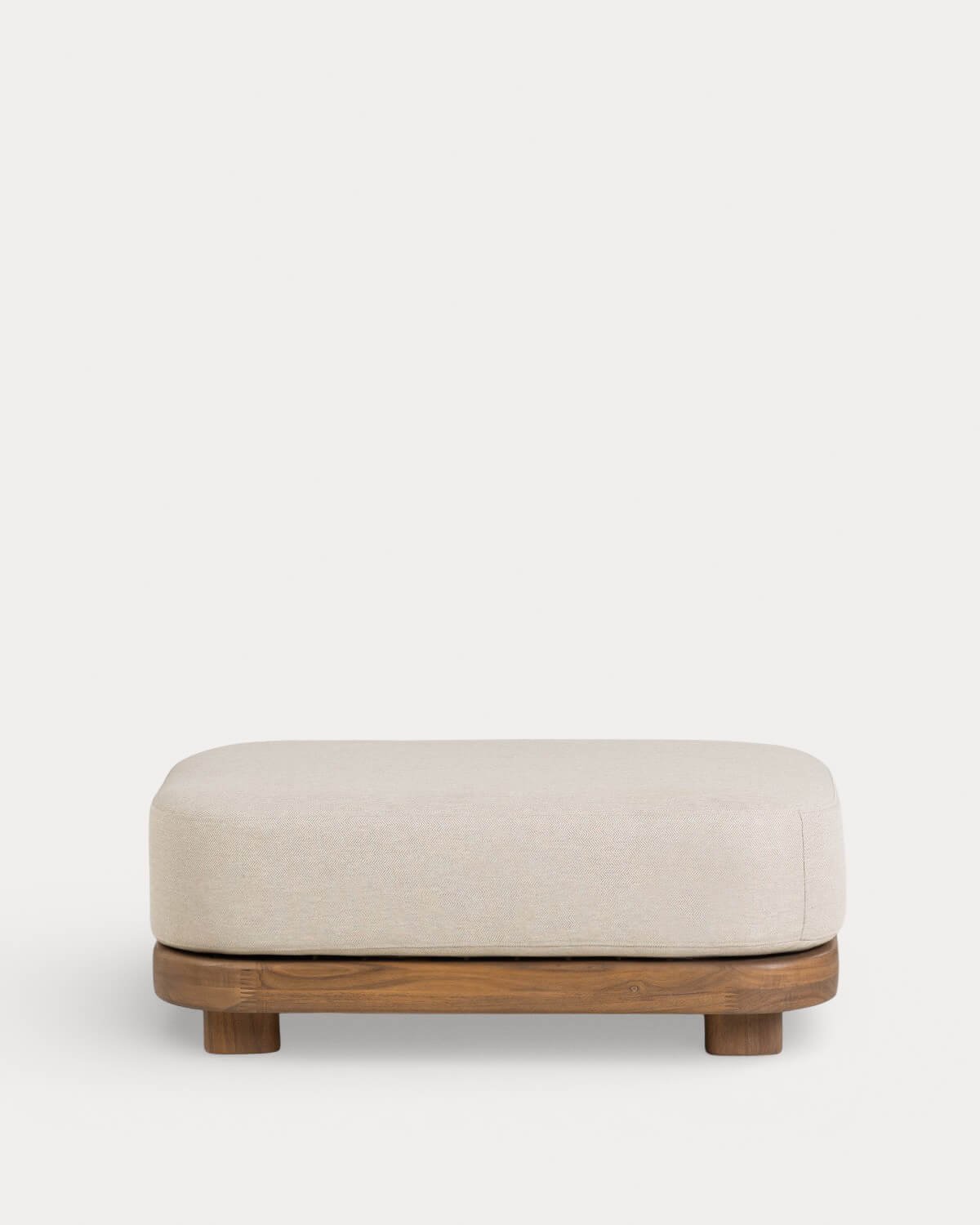 Modulo Pouf da Giardino in Legno di Acacia e Tessuto per Divano Modulare Redik