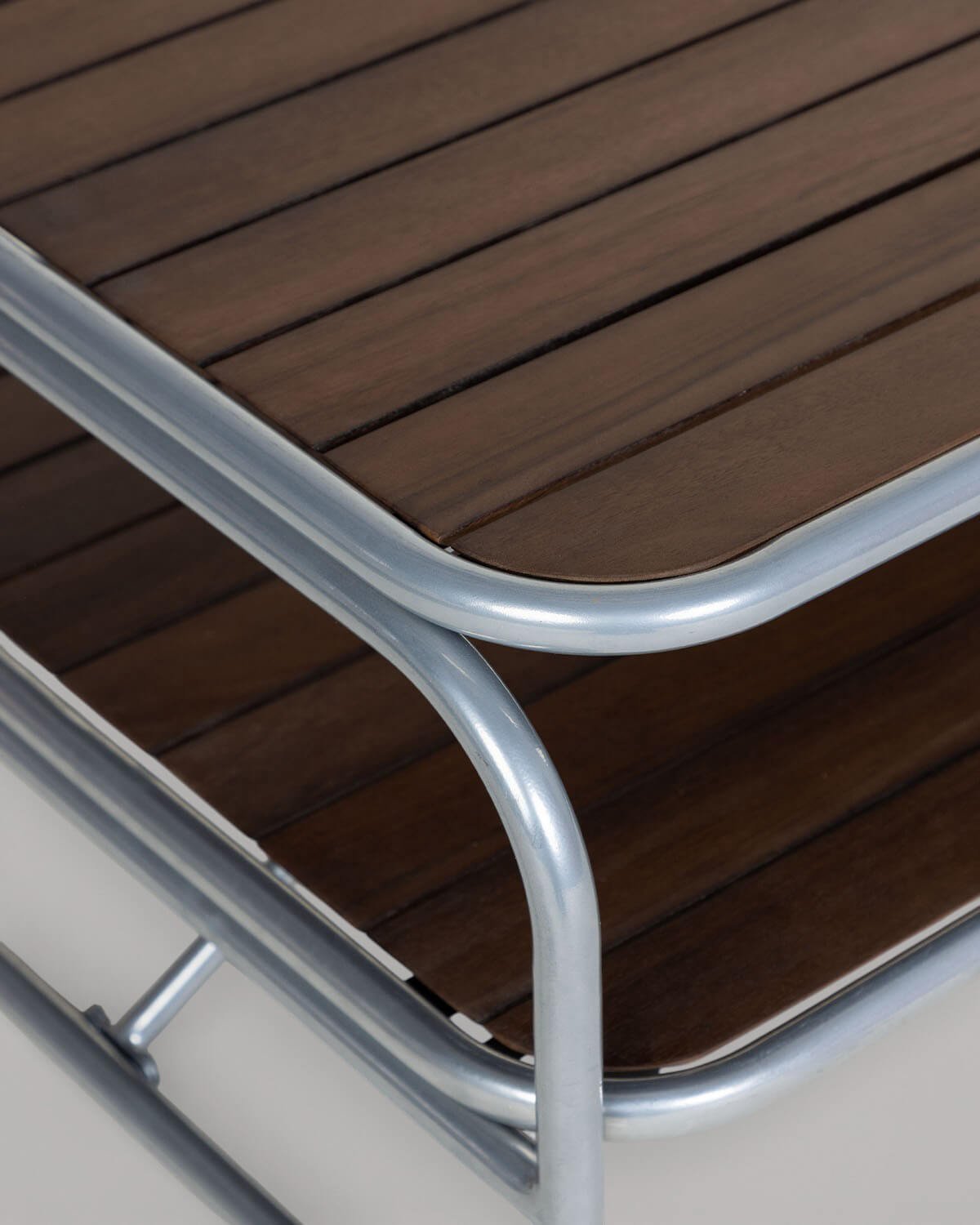 Tavolino Rettangolare in Legno di Acacia e Metallo (110x60 cm) Ahrus, immagine della galleria 4