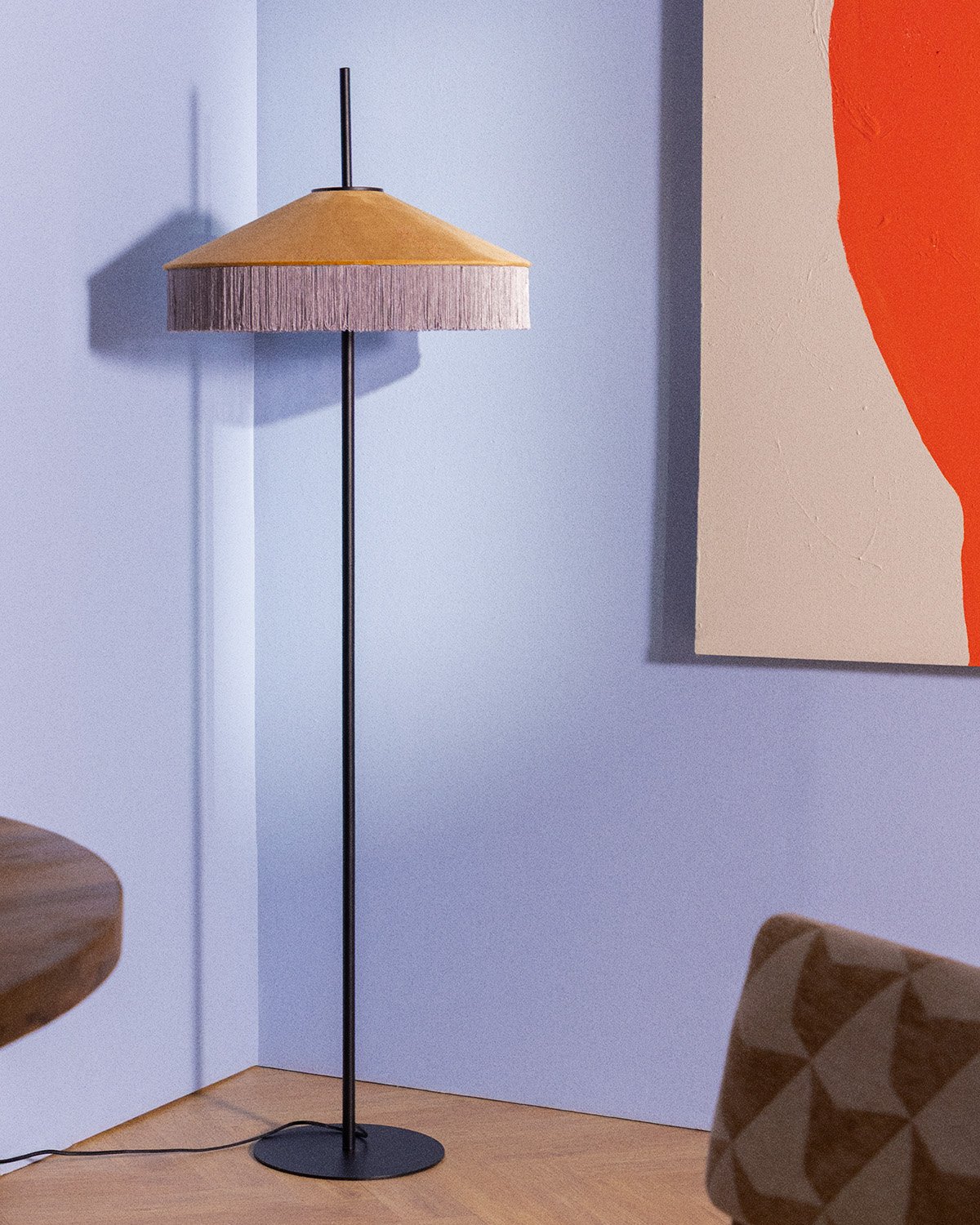 Lampada da Terra in Velluto Pendala, immagine della galleria 2