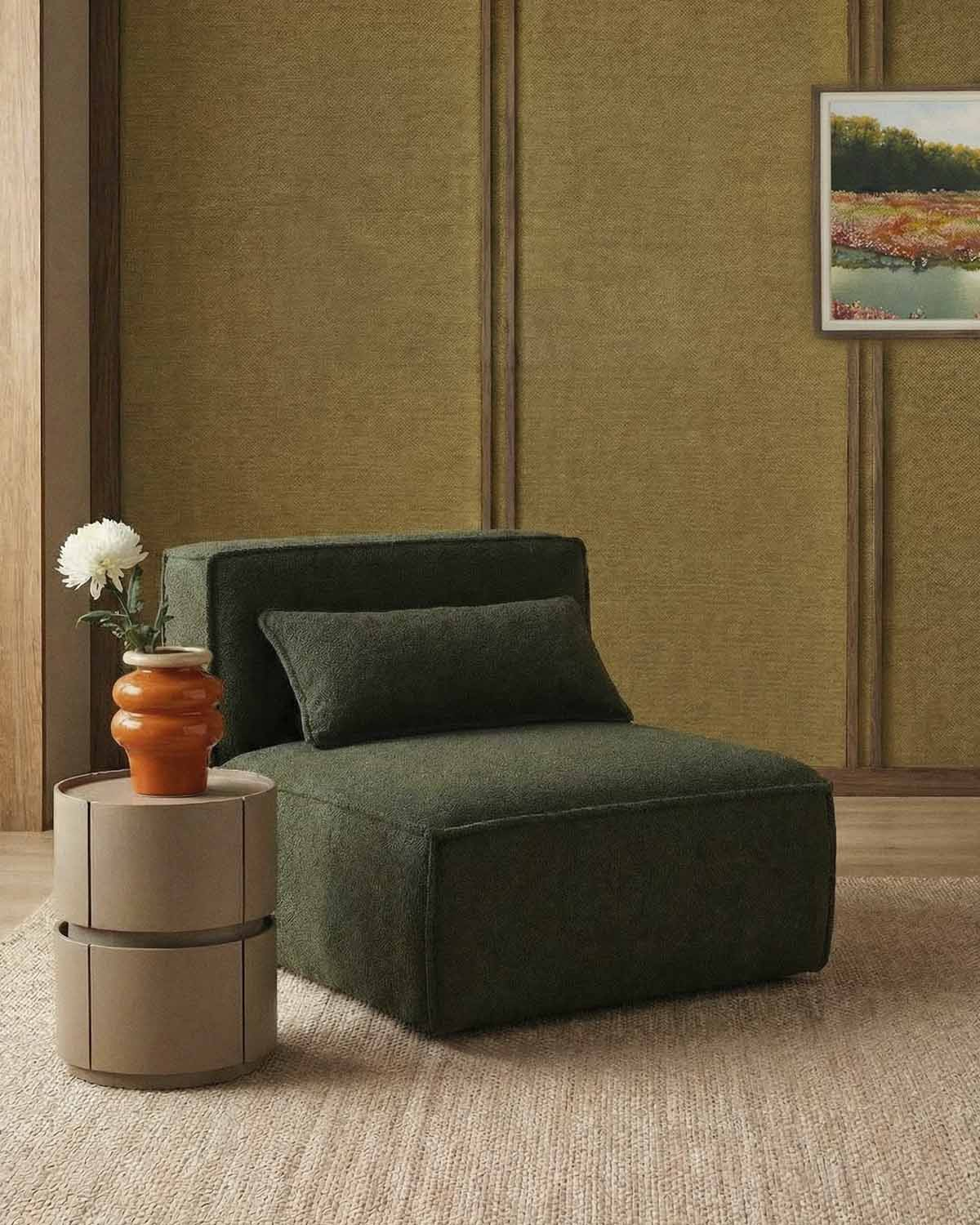 Tavolino Rotondo con 2 Cassetti in Legno (Ø40 cm) Maele, immagine della galleria 2