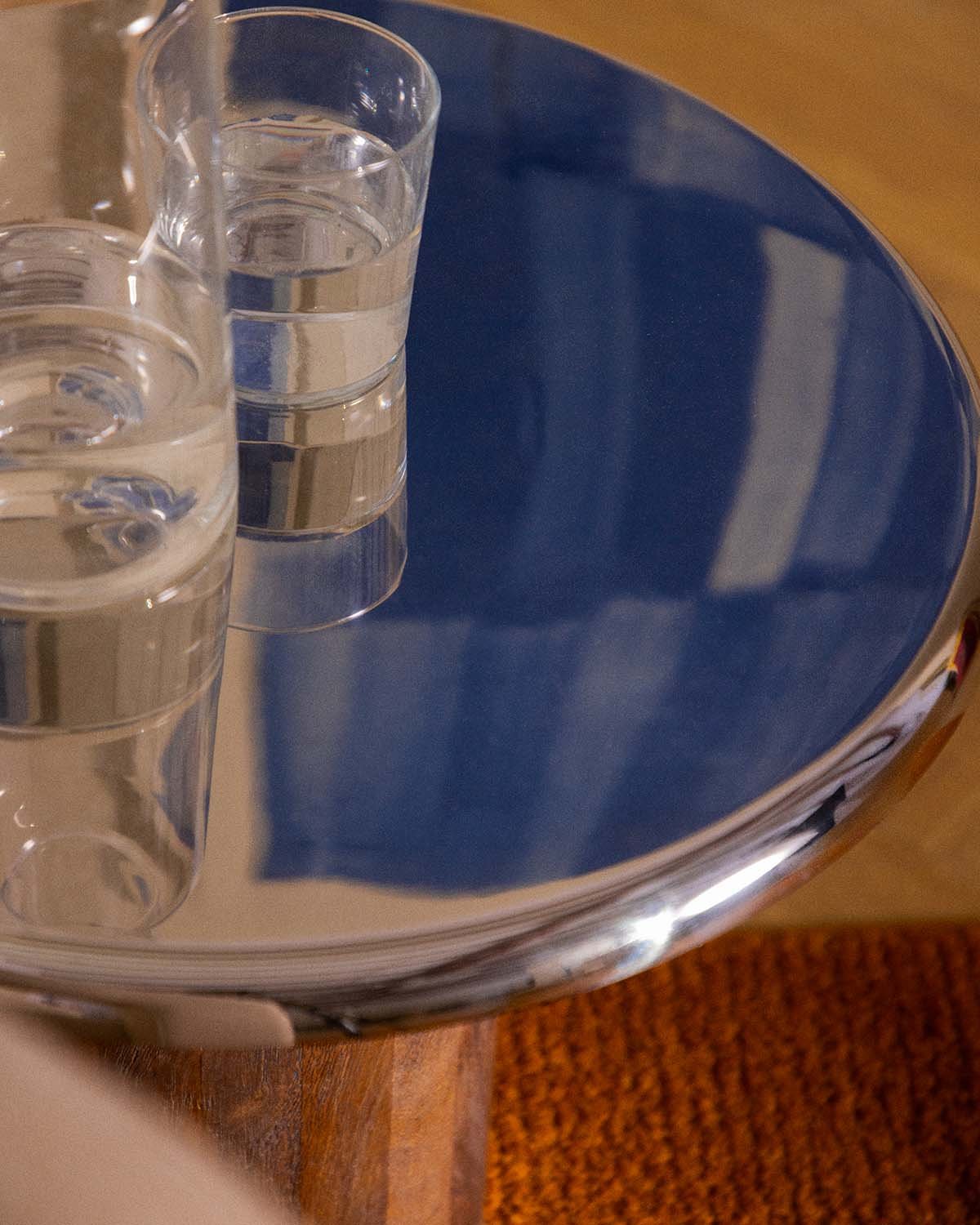 Tavolino Rotondo in Legno di Mango e Metallo (Ø40 cm) Fabio, immagine della galleria 3