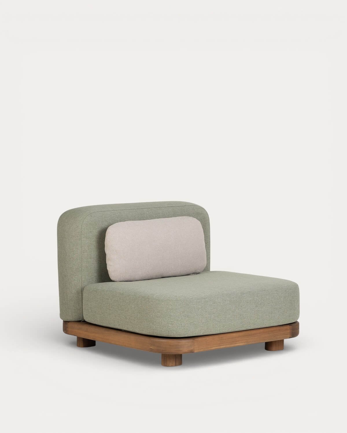 Set da Giardino con Modulo Divano, Divano Centrale, Divano Angolare, Pouf e Tavolino in Legno di Acacia e Tessuto Redik, immagine della galleria 6