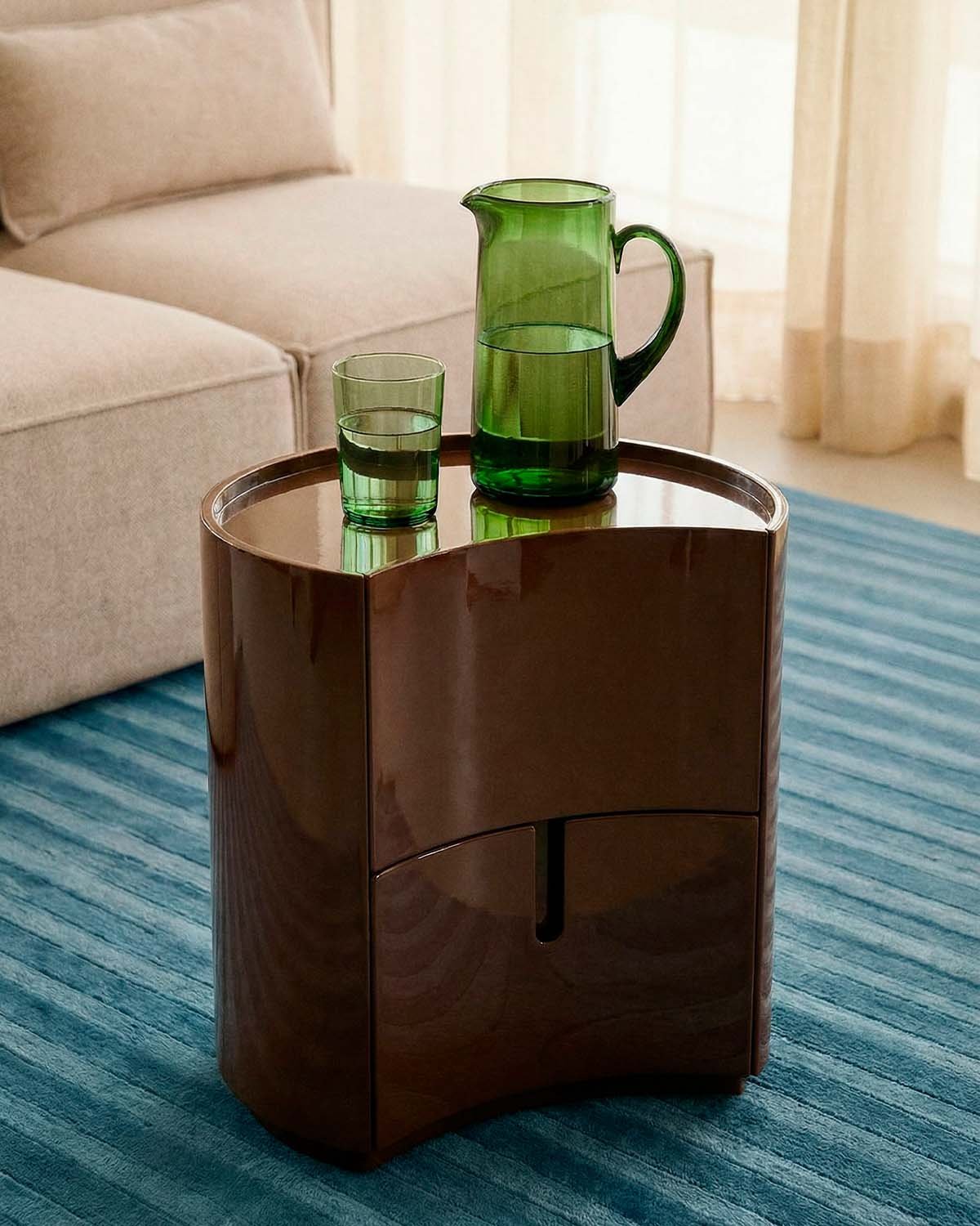 Tavolino con 2 Cassetti in Legno (50x42 cm) Karyna, immagine della galleria 3