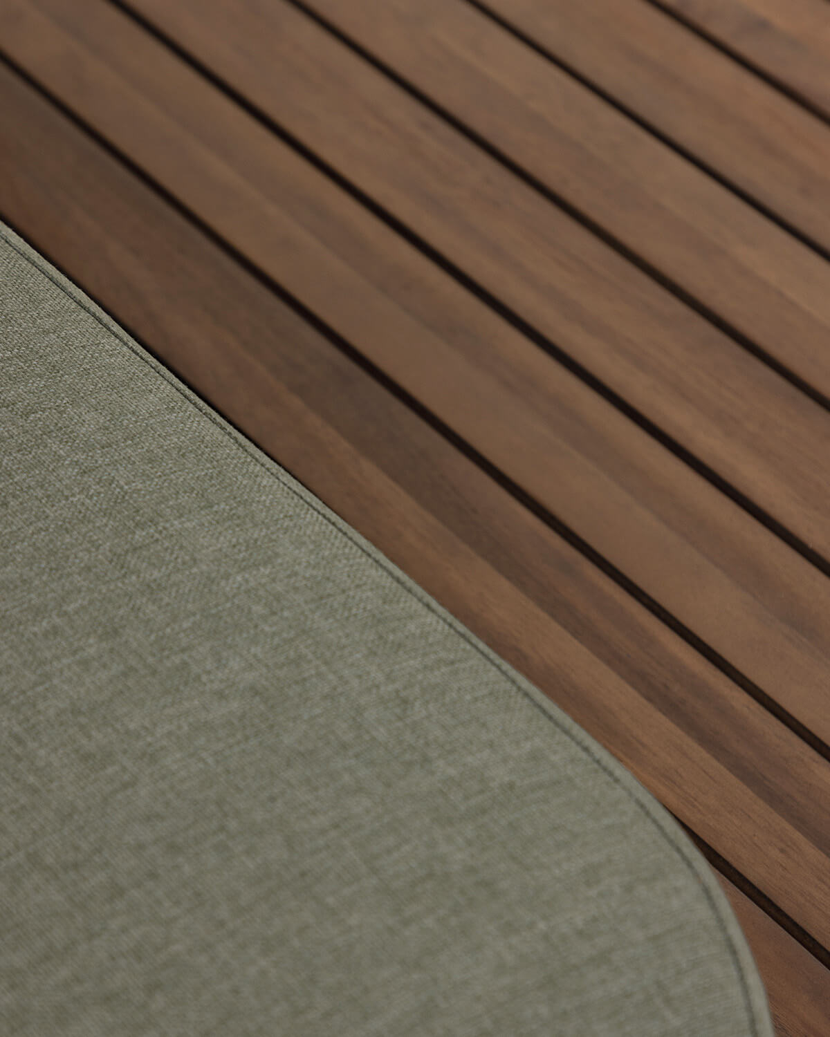 Set di Divani da Giardino Modulari da 2 Pezzi Modulo Divano e Modulo Centrale con Modulo Pouf in Legno di Acacia e Tessuto Redik, immagine della galleria 8