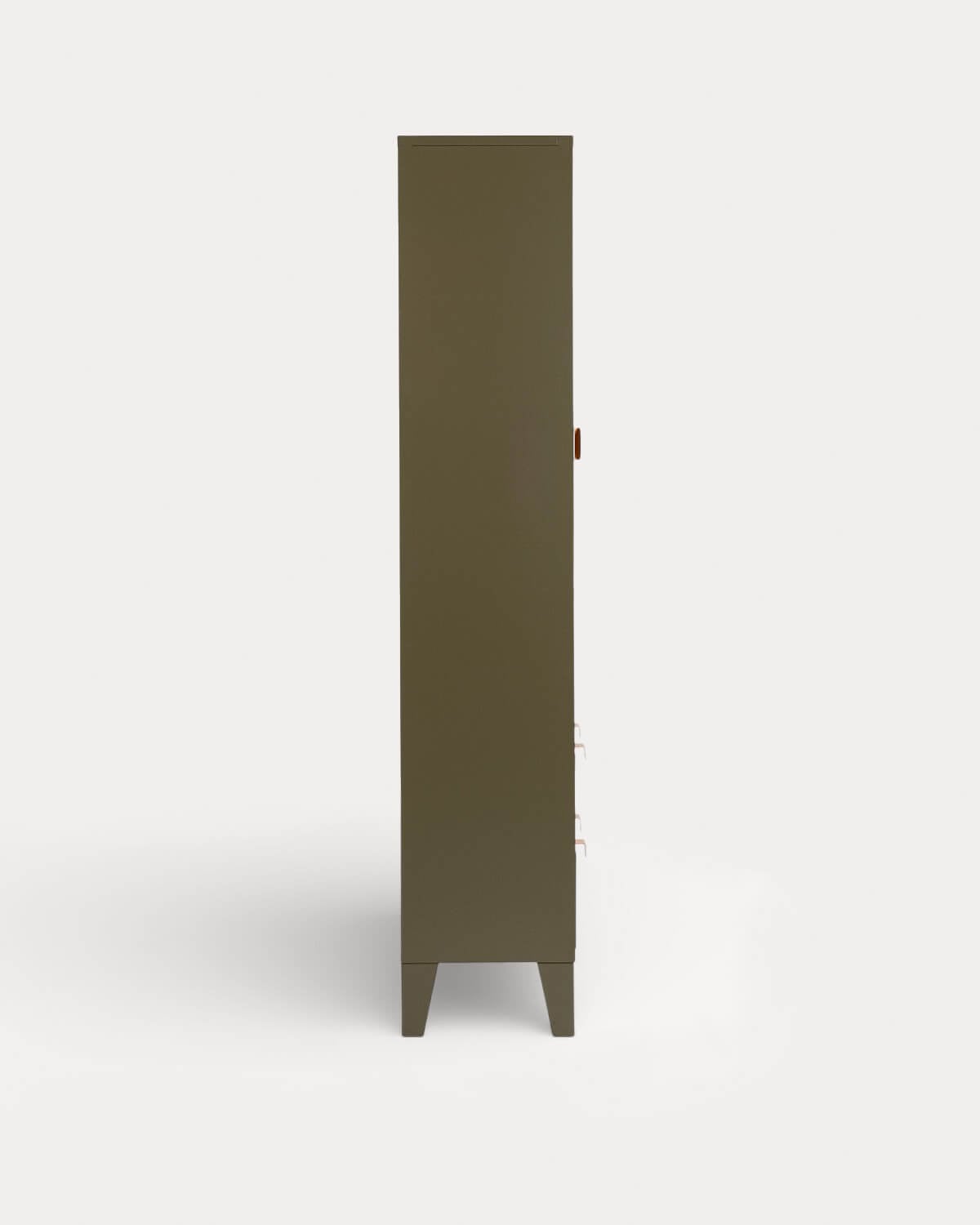 Credenza alta con 2 ante e 2 cassetti 180x80 cm acciaio laminato e vetro Andrius, immagine della galleria 8